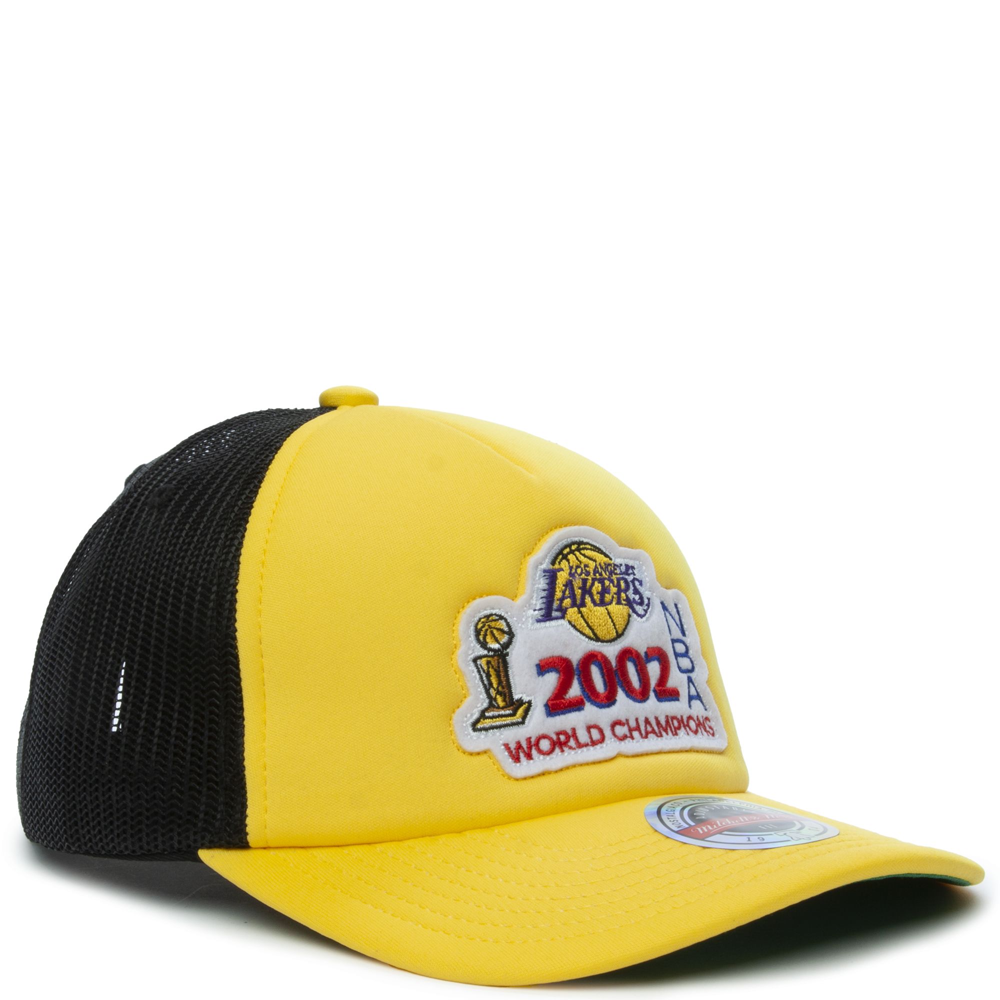Men's Los Angeles Lakers Mitchell & Ness Yellow English Dropback Snapback  Hat