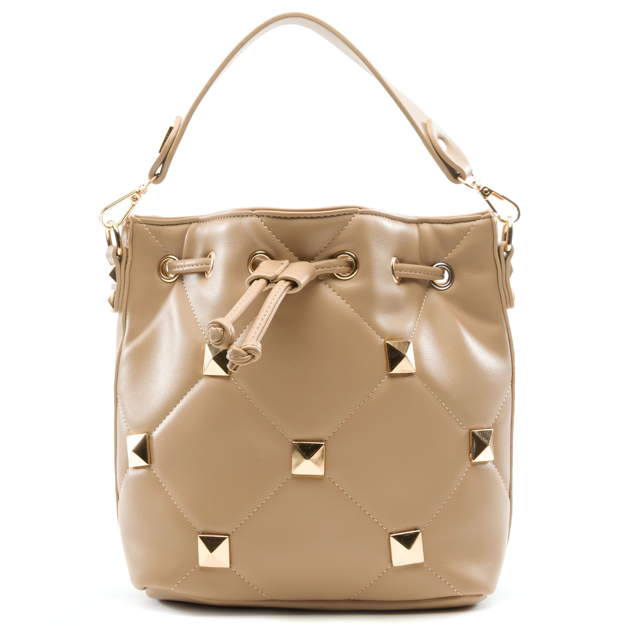 H D Accessories Inc Studded Quilt Handbag Nude