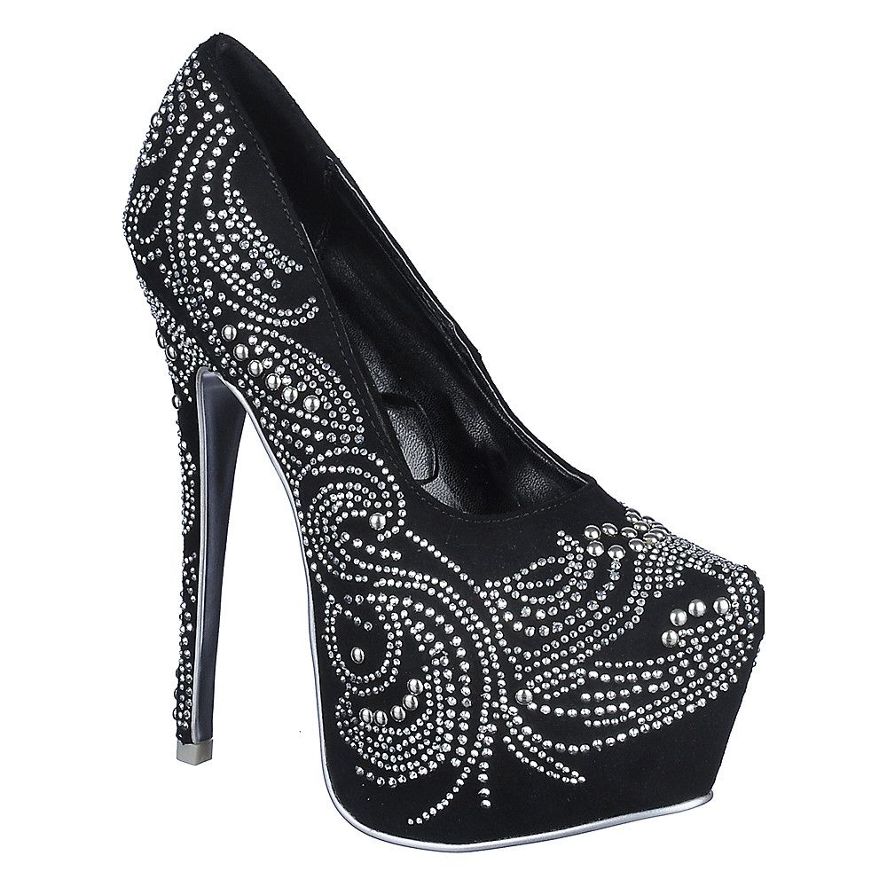 black silver high heels