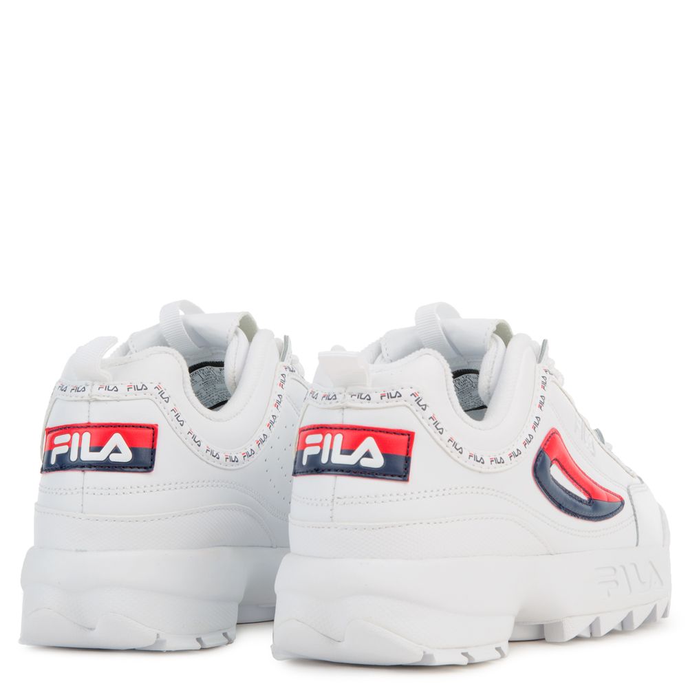 fila disruptor 2 premium repeat white navy red