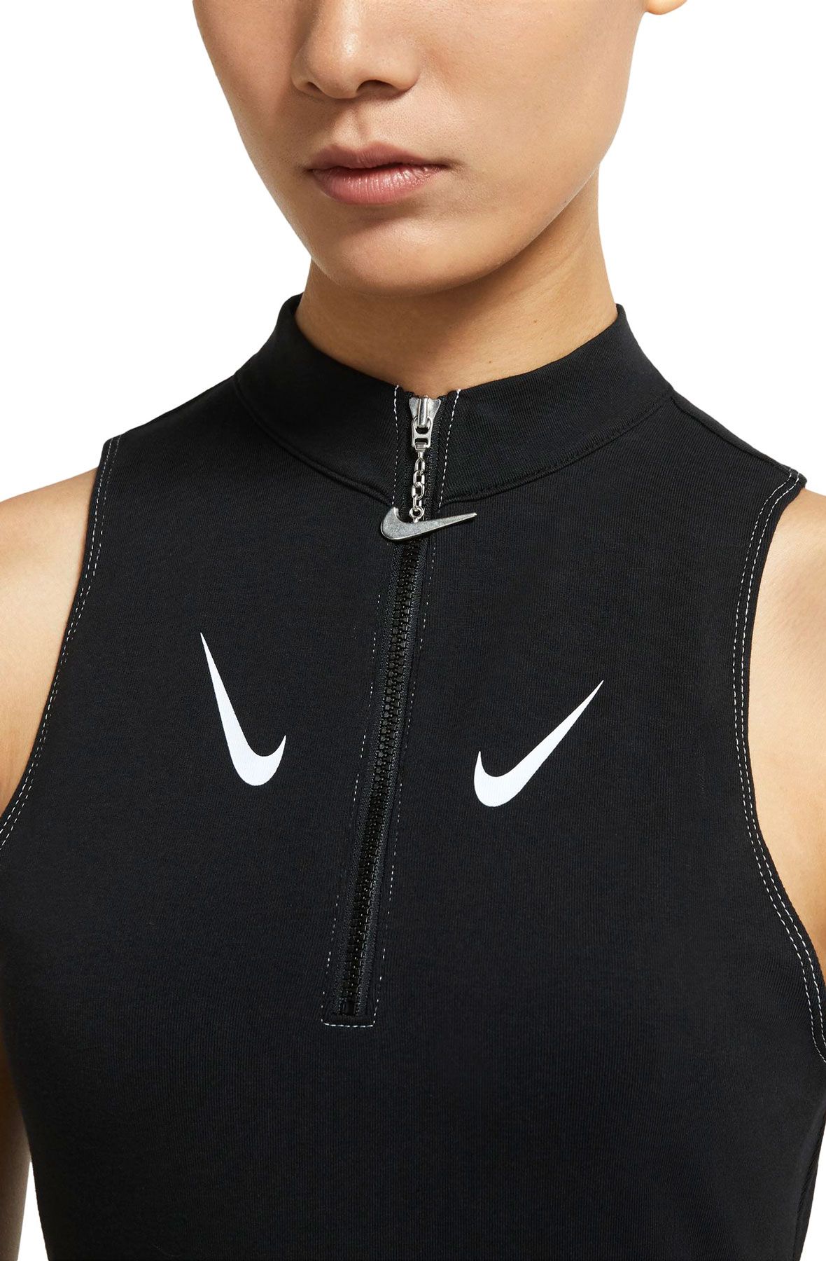 NIKE NSW Swoosh Sleeveless 1/2-Zip Dress DD5586 010 - Shiekh
