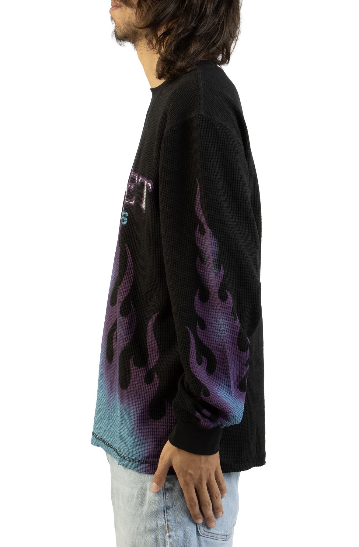 MARKET Through The Flames Thermal Shirt MKT26FW-KT0976BLK - Shiekh