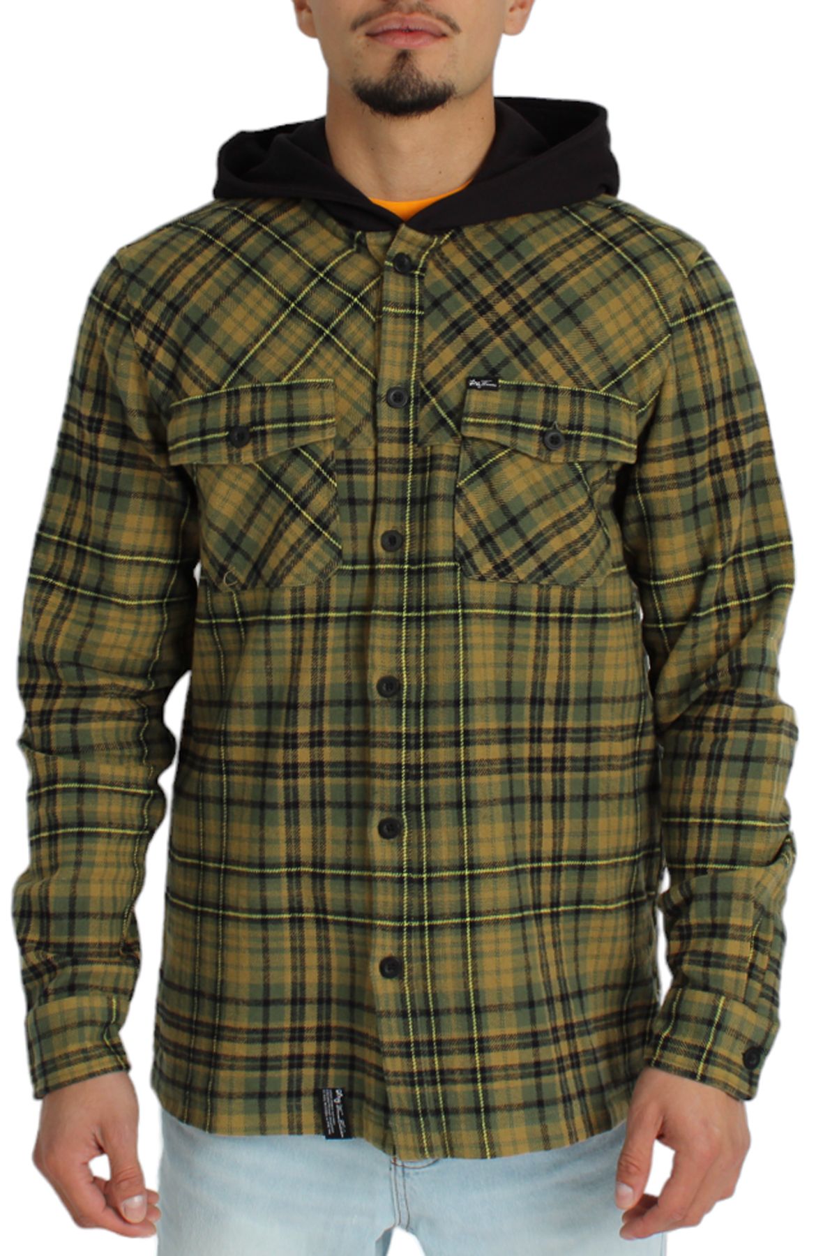 Green best sale hooded flannel