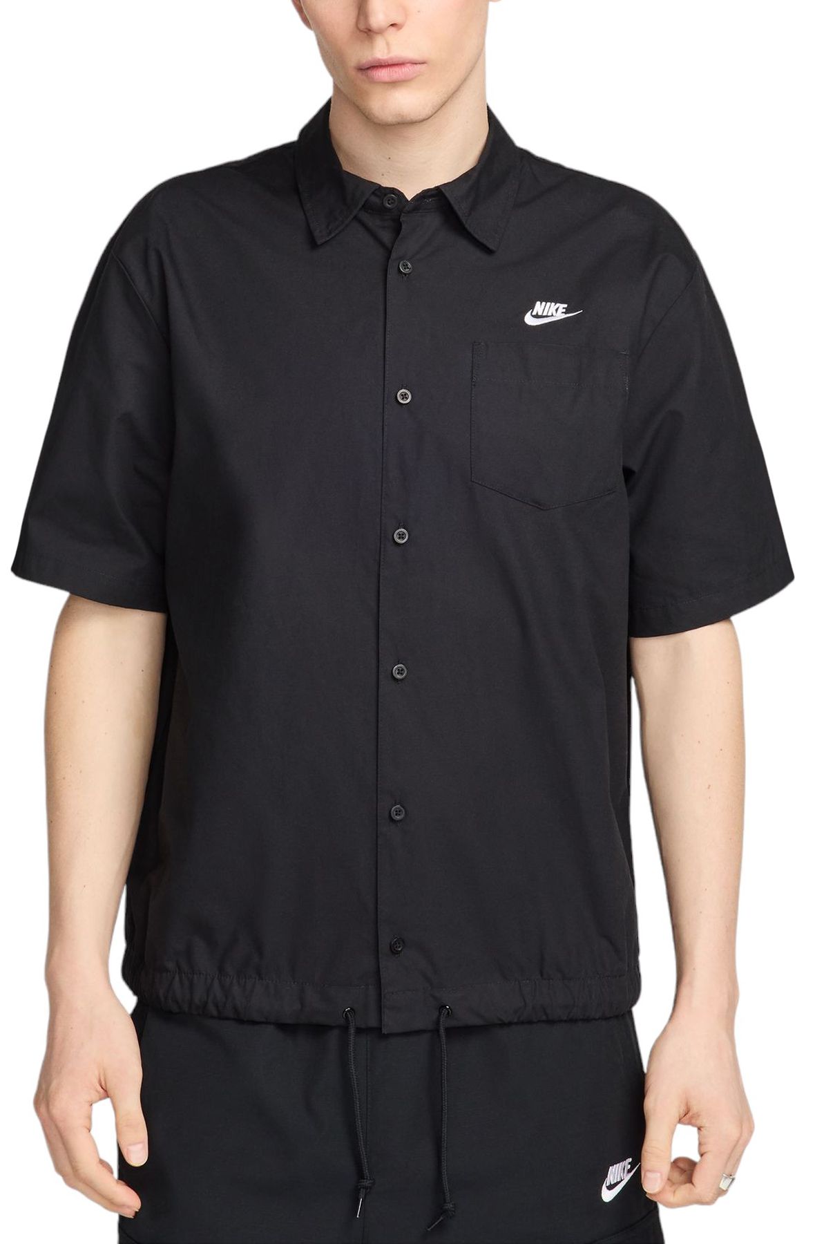 NIKE Club Short-Sleeve Oxford Button downShirt FN3902 010 - Shiekh