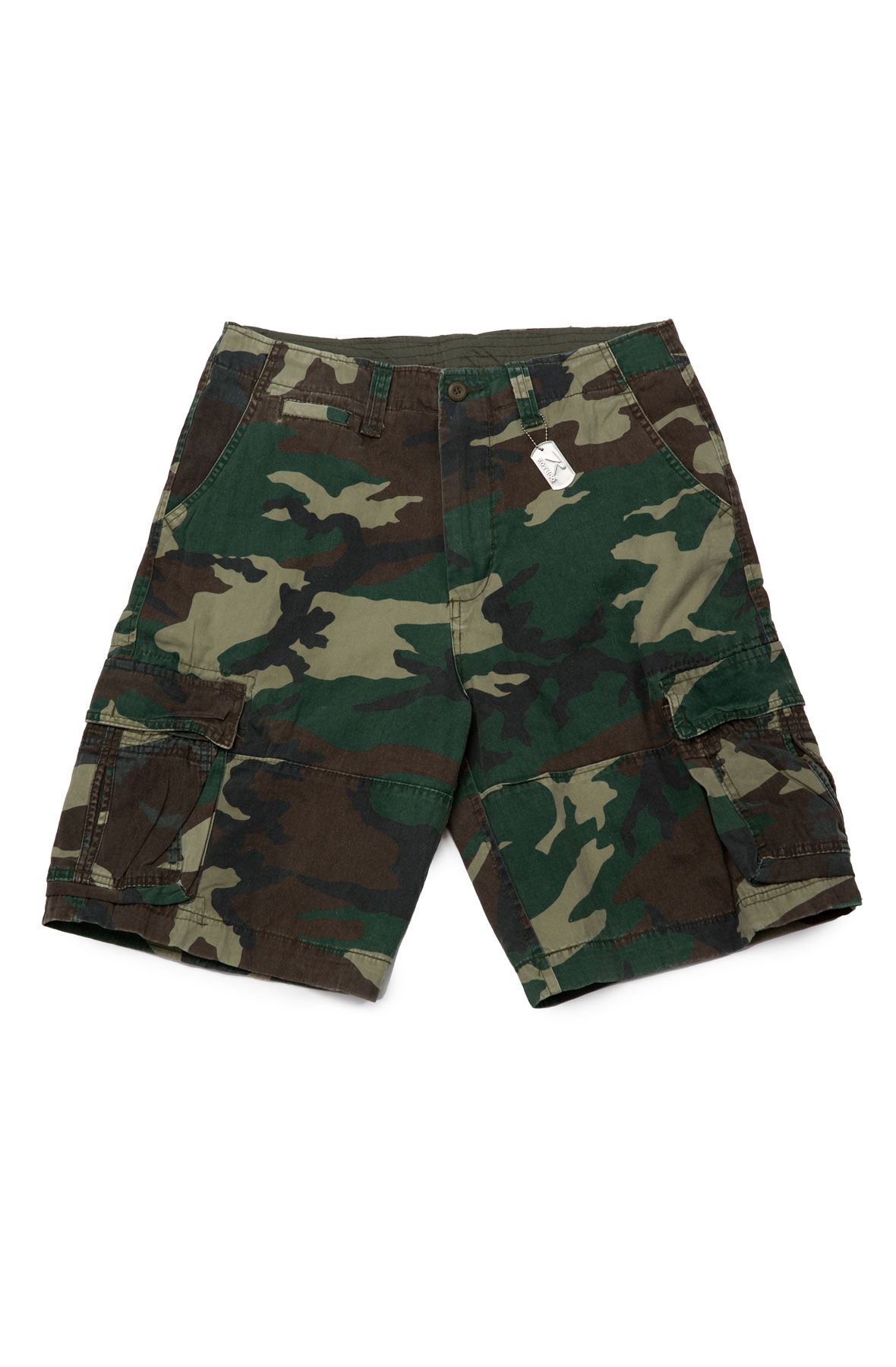 Vintage Camo Infantry Utility Shorts in Woodland Camo