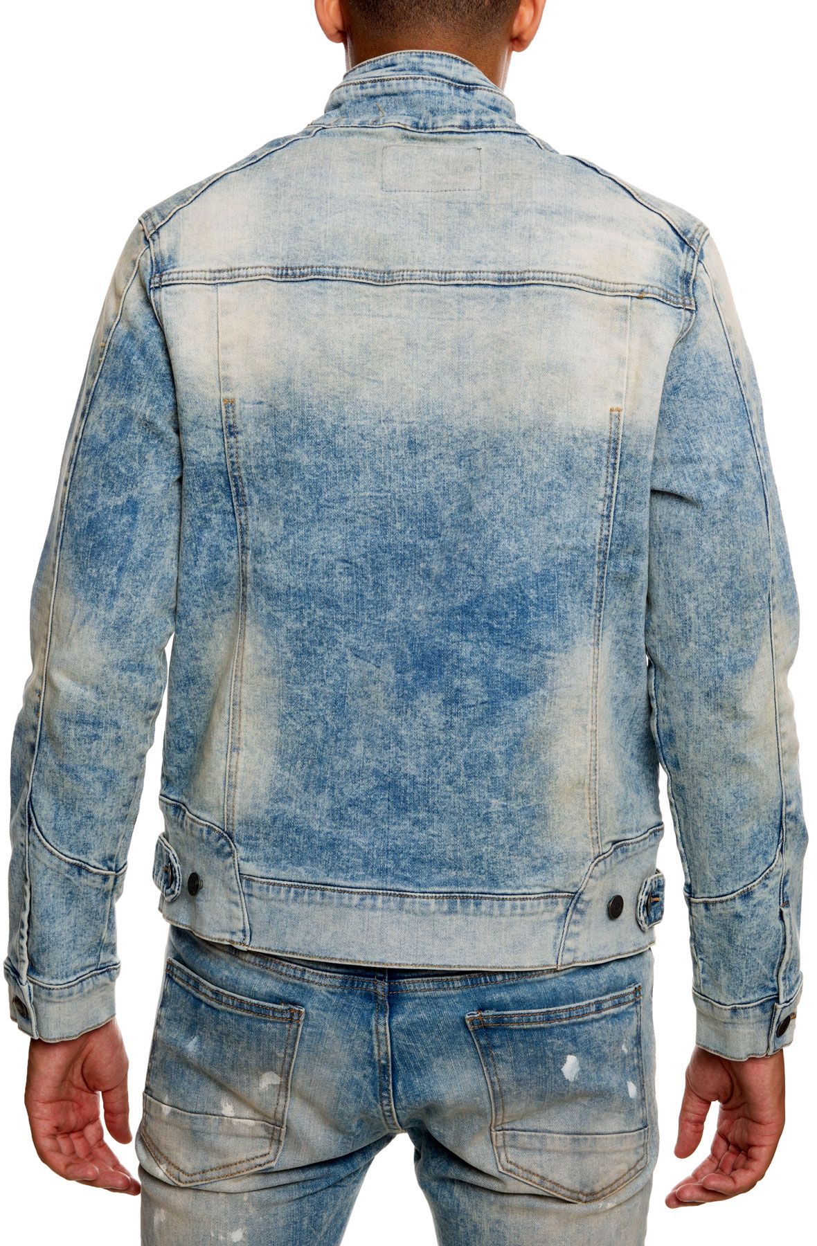 SMOKE RISE Zip Denim Jacket JJ9633 MB Shiekh