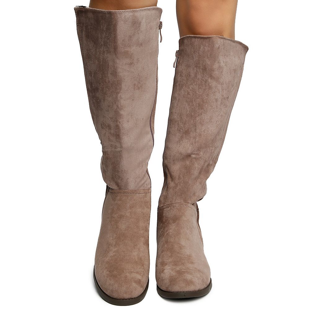 TWIN TIGER Women's Trixie01KH MidCalf Boots TRIXIE01 KH/TAUPE SUEDE