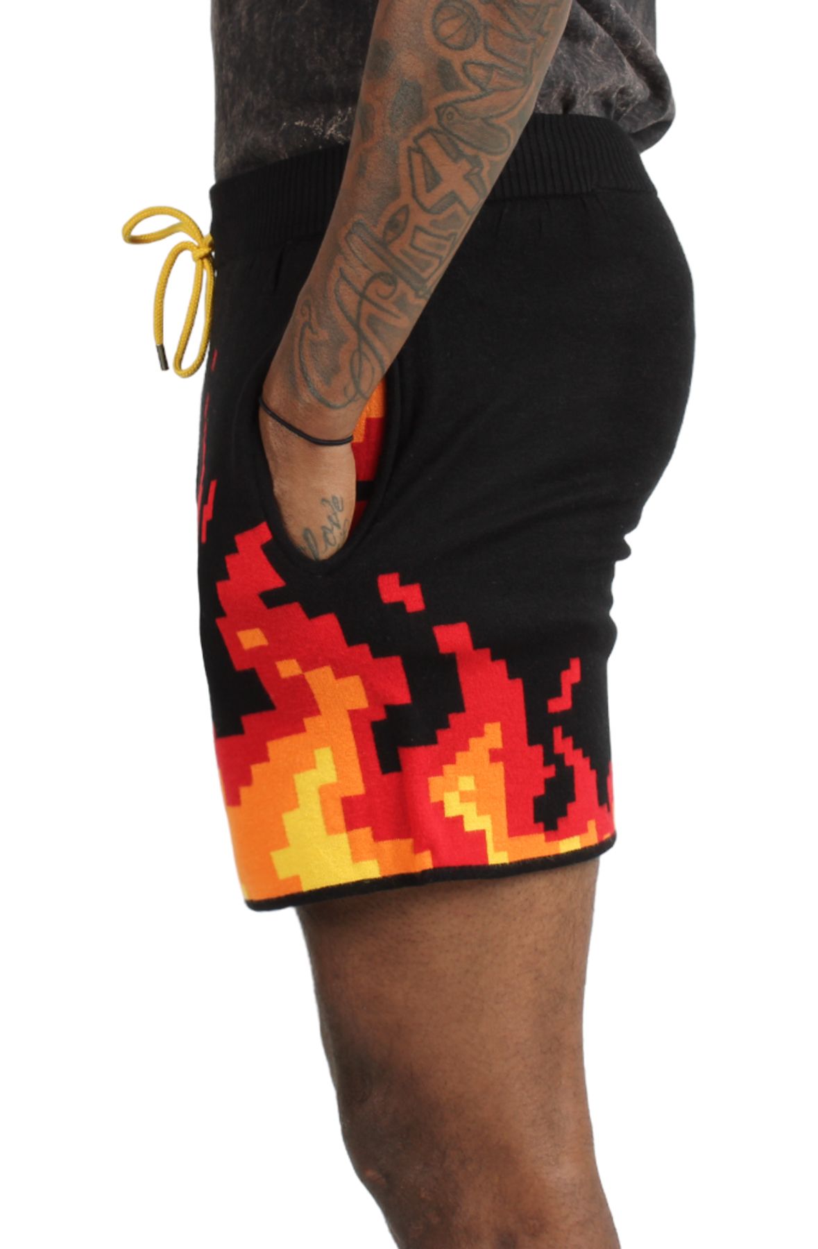Abstract White Flame Shorts