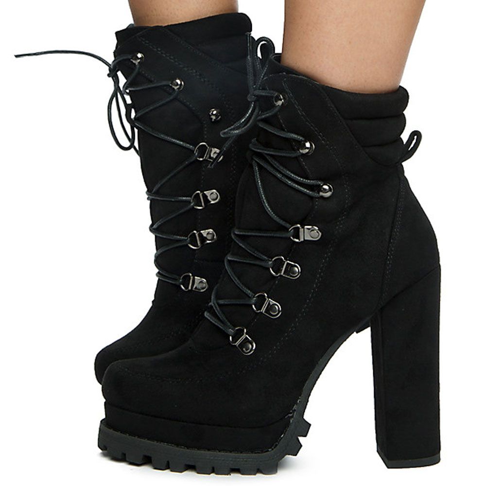 womens black heeled boots