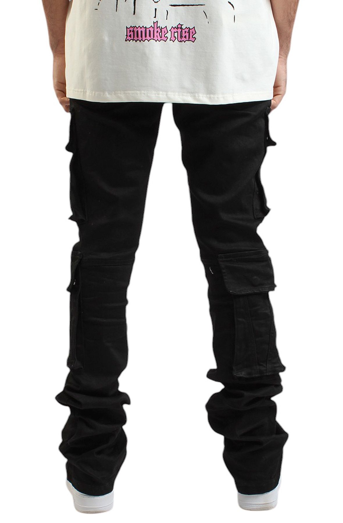 SMOKE RISE Multi Cargo Stacked Jean JP25143SK-BLK - Shiekh