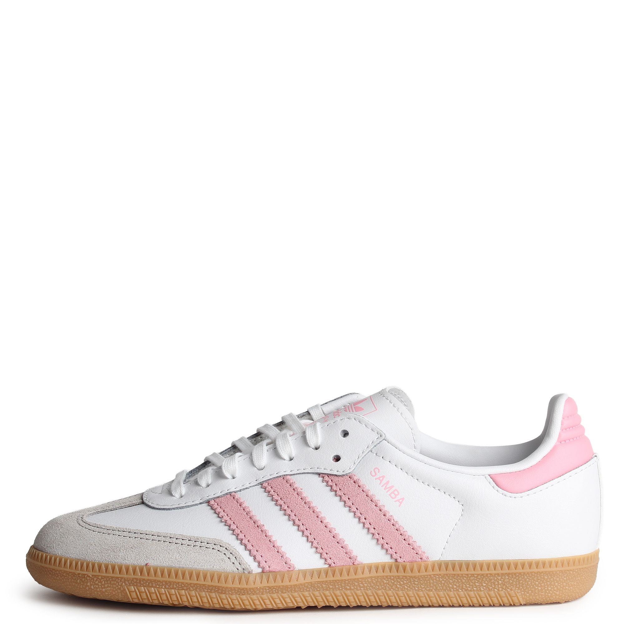 adidas Samba OG Shoes - Kids - Cloud White / Light Pink / Gum - 4.5