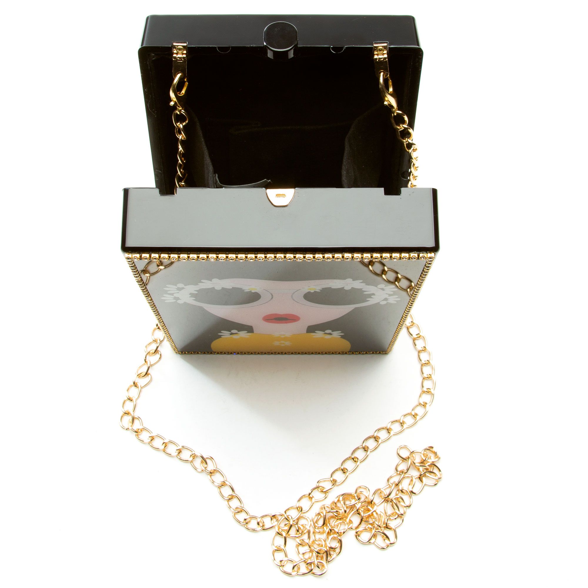 H&D ACCESSORIES, INC Acrylic Box Clutch HPC5171BLK Shiekh