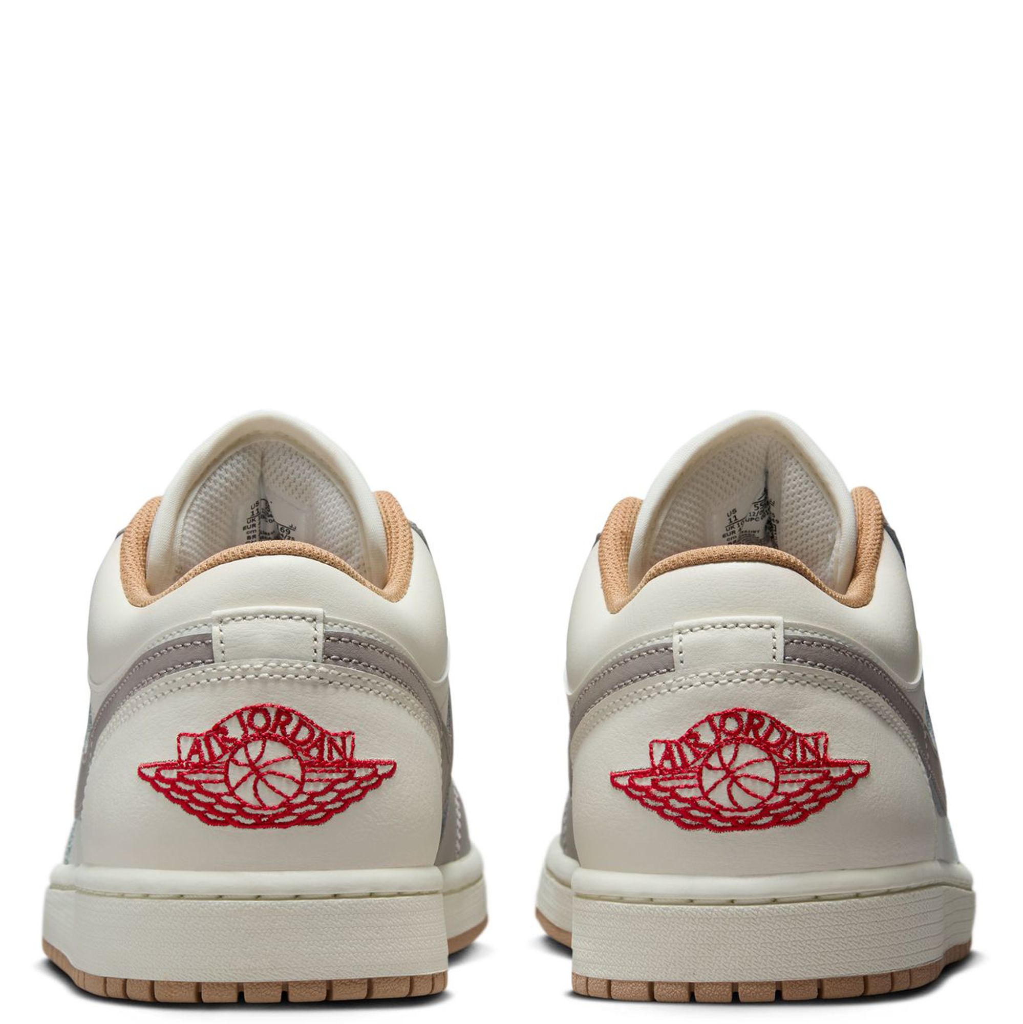 スニーカー Nike Air Jordan 1 Low M Sail College Grey Hemp Fire Red 5535 Jordan Air Jordan 1 Low Mens Lifestyle Shoes Sail Fire Red