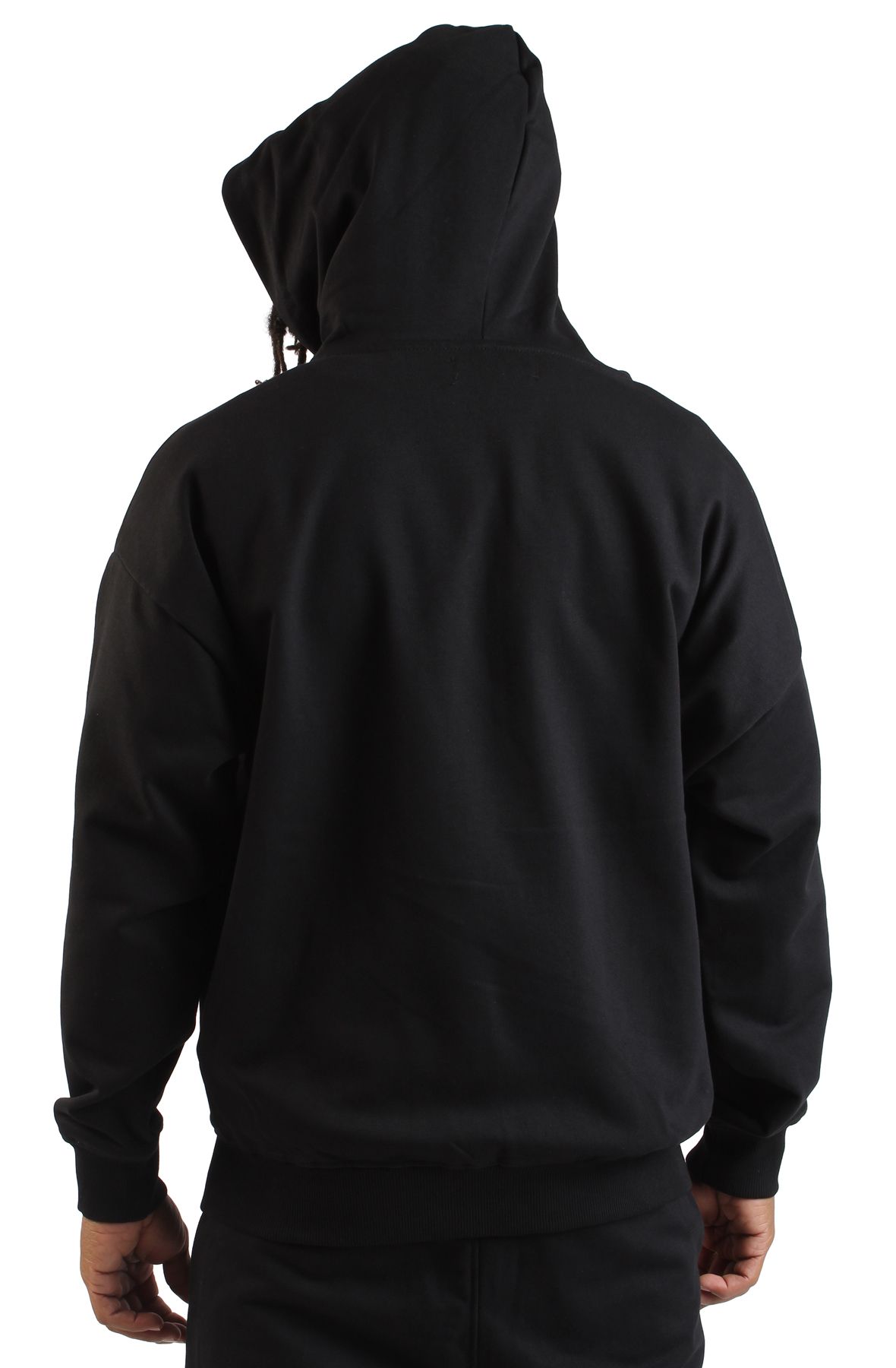 REBEL MINDS Cropped Full-zip Hoodie 952-311JBLK - Shiekh