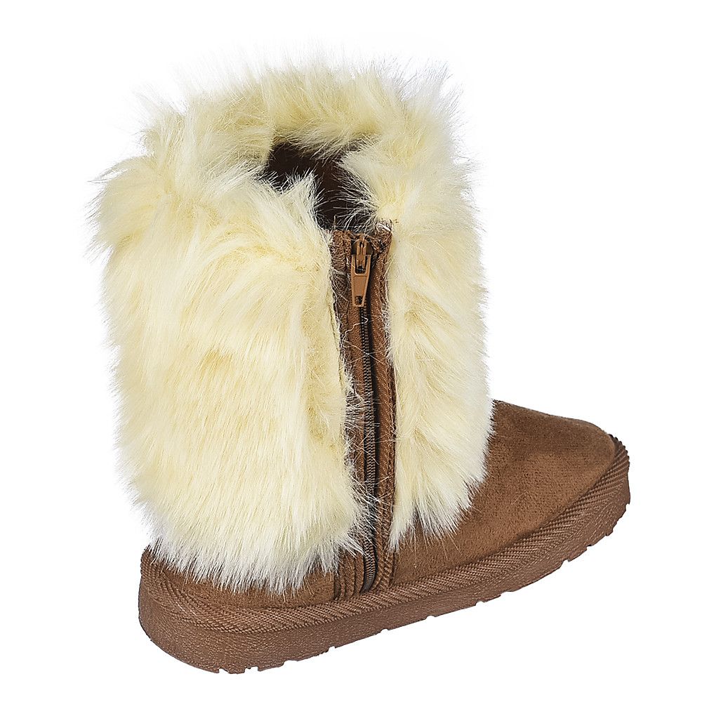 fur boots tan