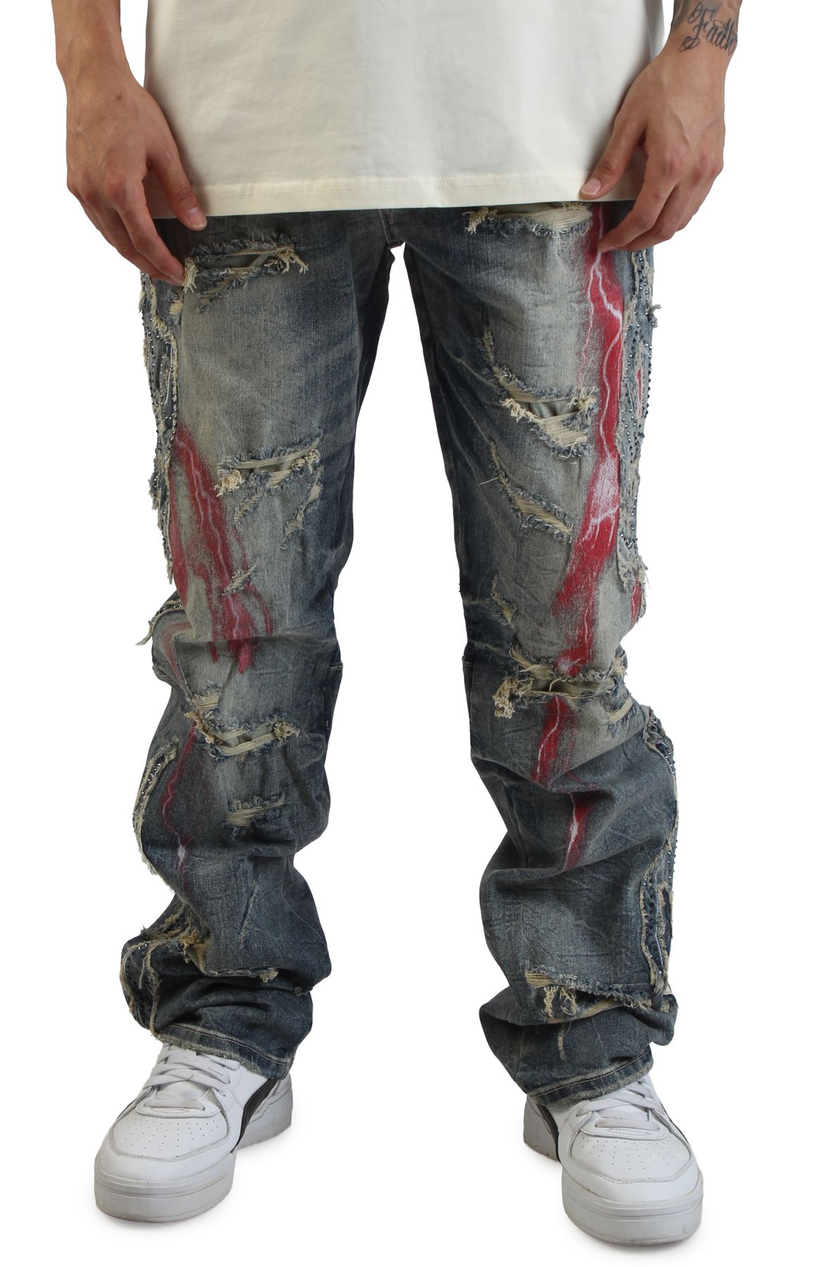 SMOKE RISE Henry Tribal Jean JP25529SK-HBLU - Shiekh
