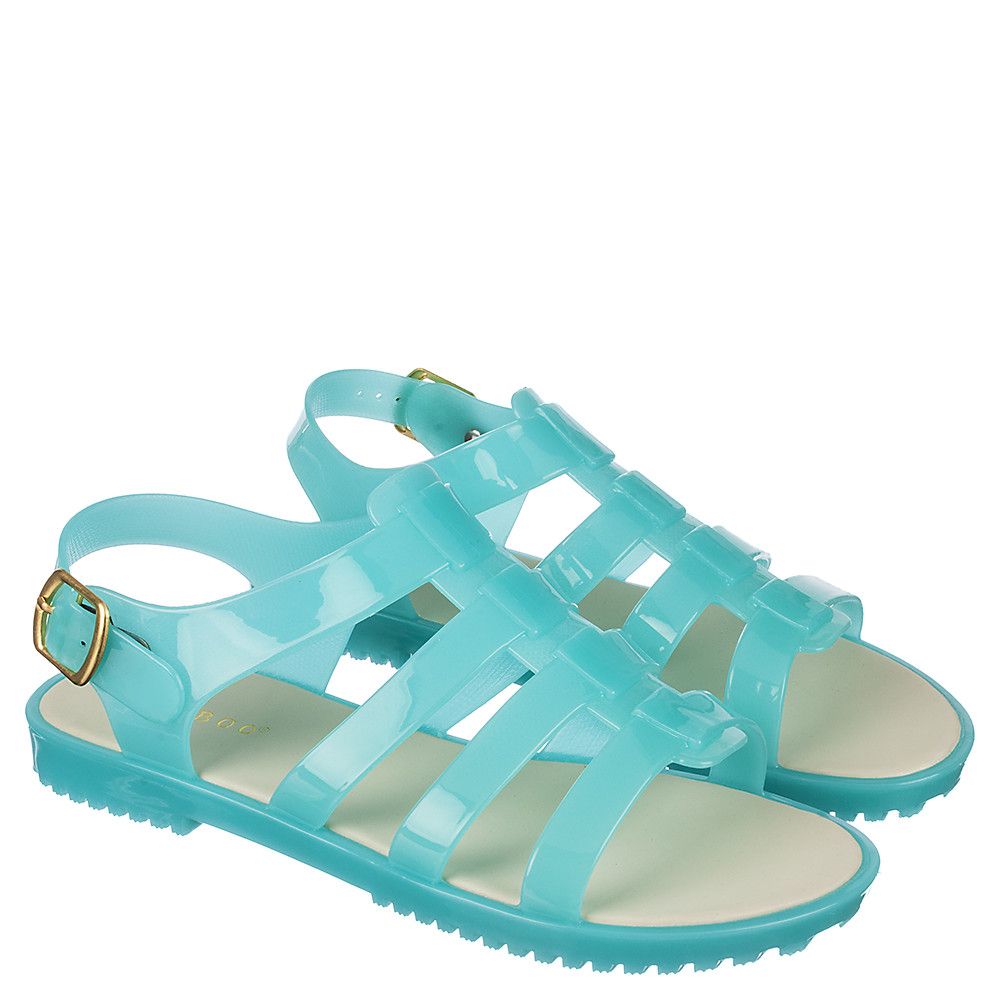 turquoise jelly sandals