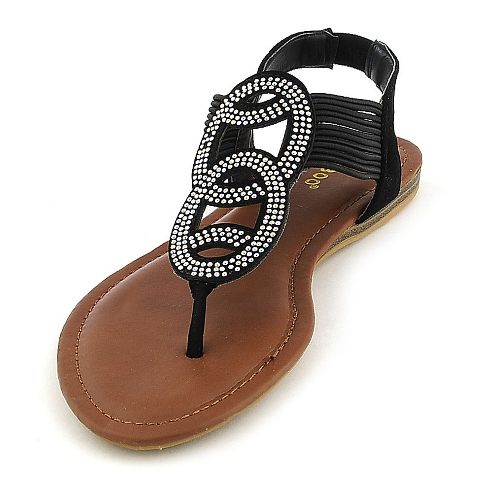 BAMBOO Mason-07 Thong Sandal JPM MASON-07/BLKNUB - Shiekh