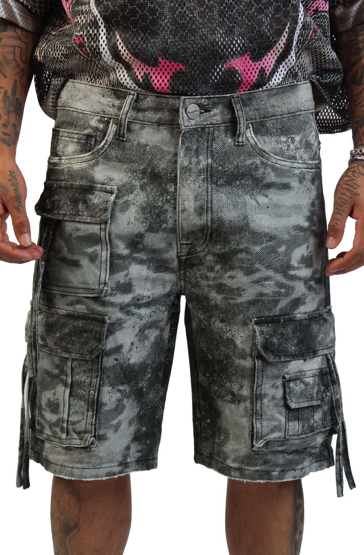 SMOKE RISE Camo Cargo Shorts TS26S421SK-CRBN - Shiekh