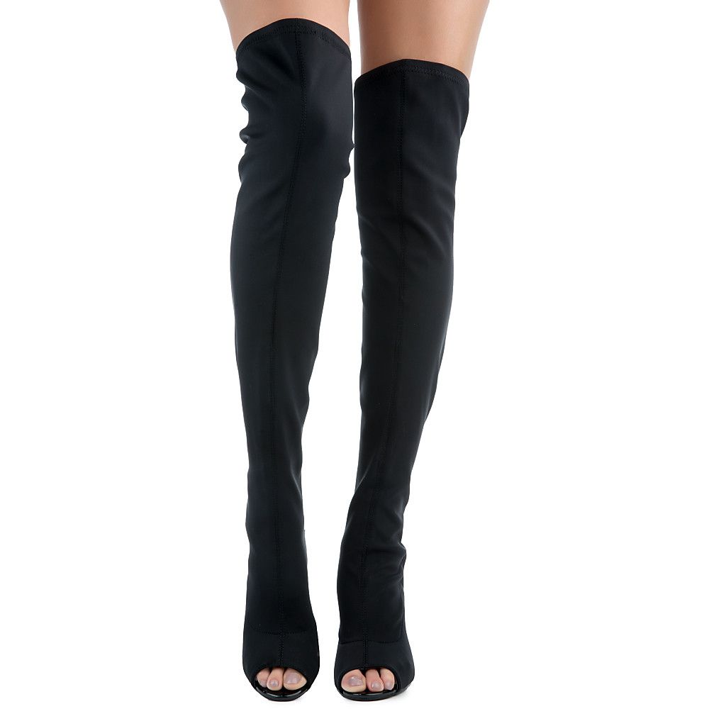 SHIEKH Connie-1-S Thigh-High Boot CONNIE-1-S/BLACK - Shiekh