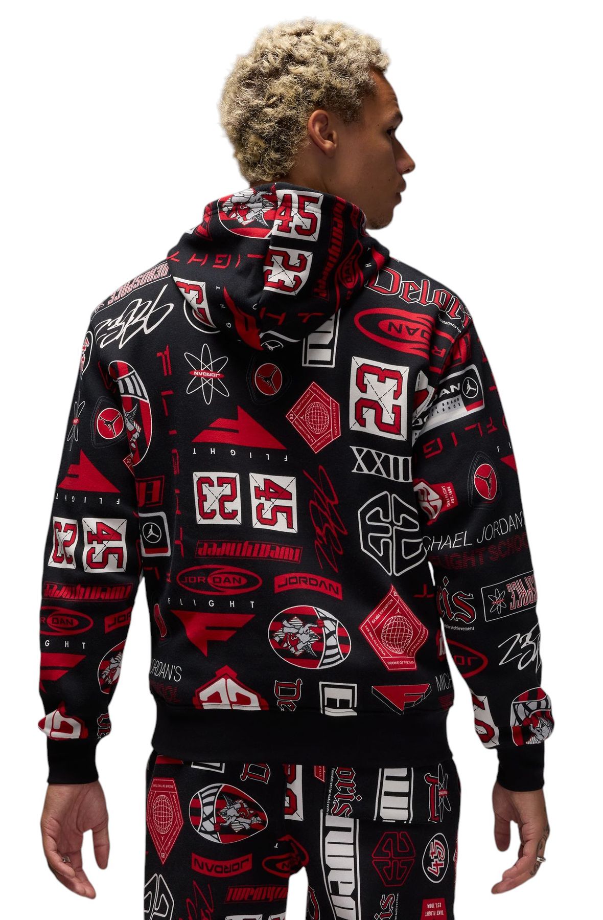 JORDAN Essentials Printed Fleece Pullover Hoodie HM7254 010 - Shiekh
