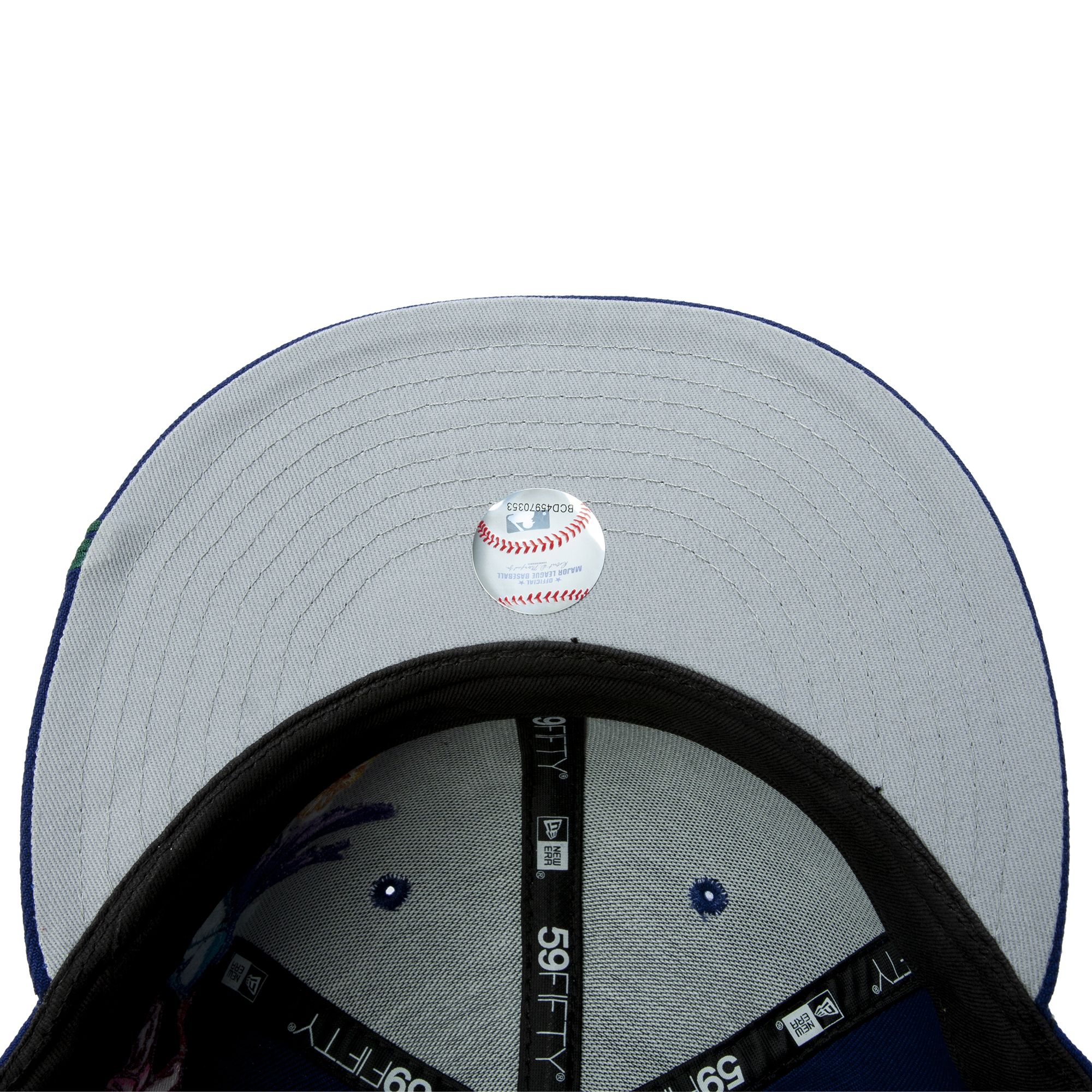 New Era Mens MLB Los Angeles Dodgers Blooming 59Fifty Fitted Hat 60243444  Blue, Grey Undervisor