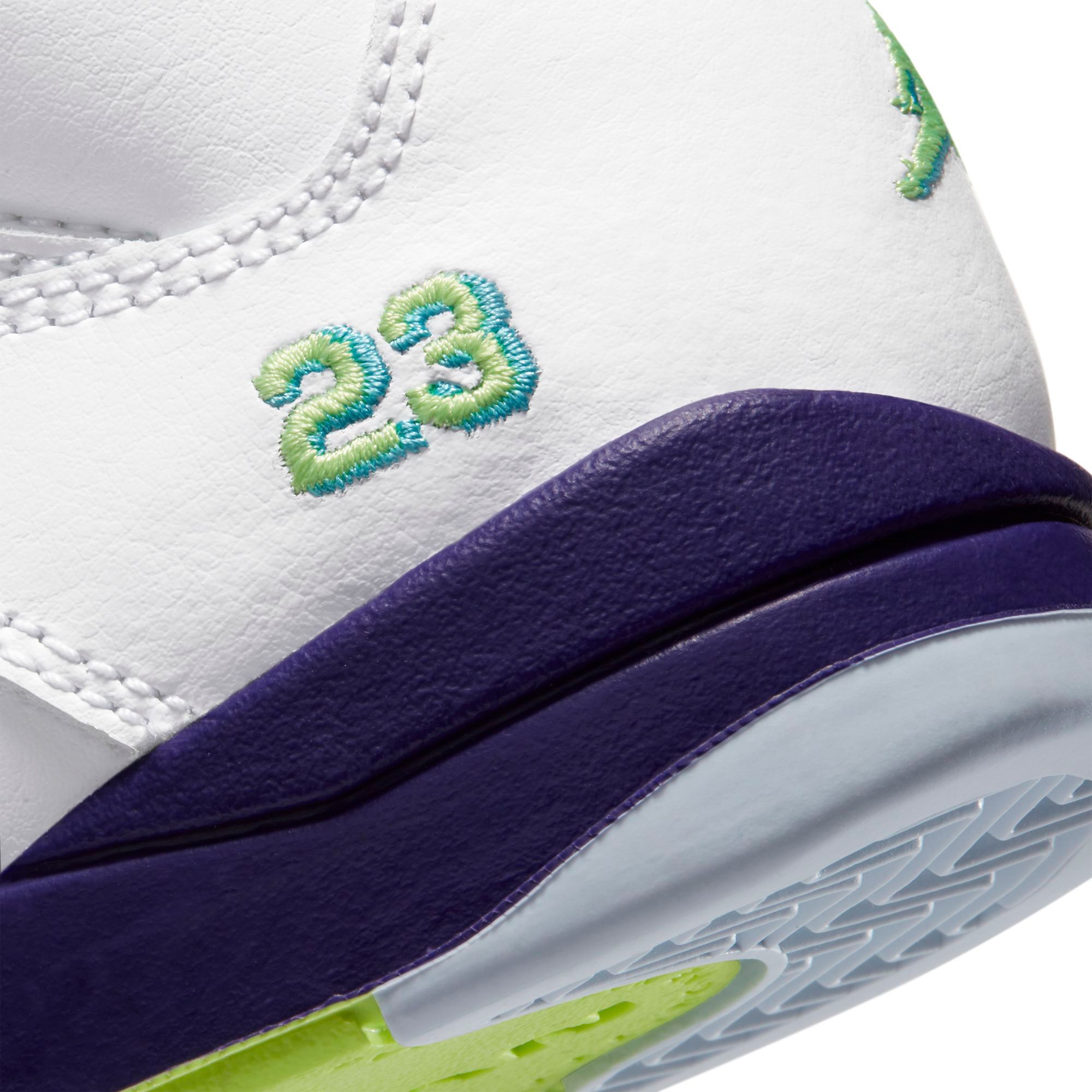 retro 5 ghost green court purple