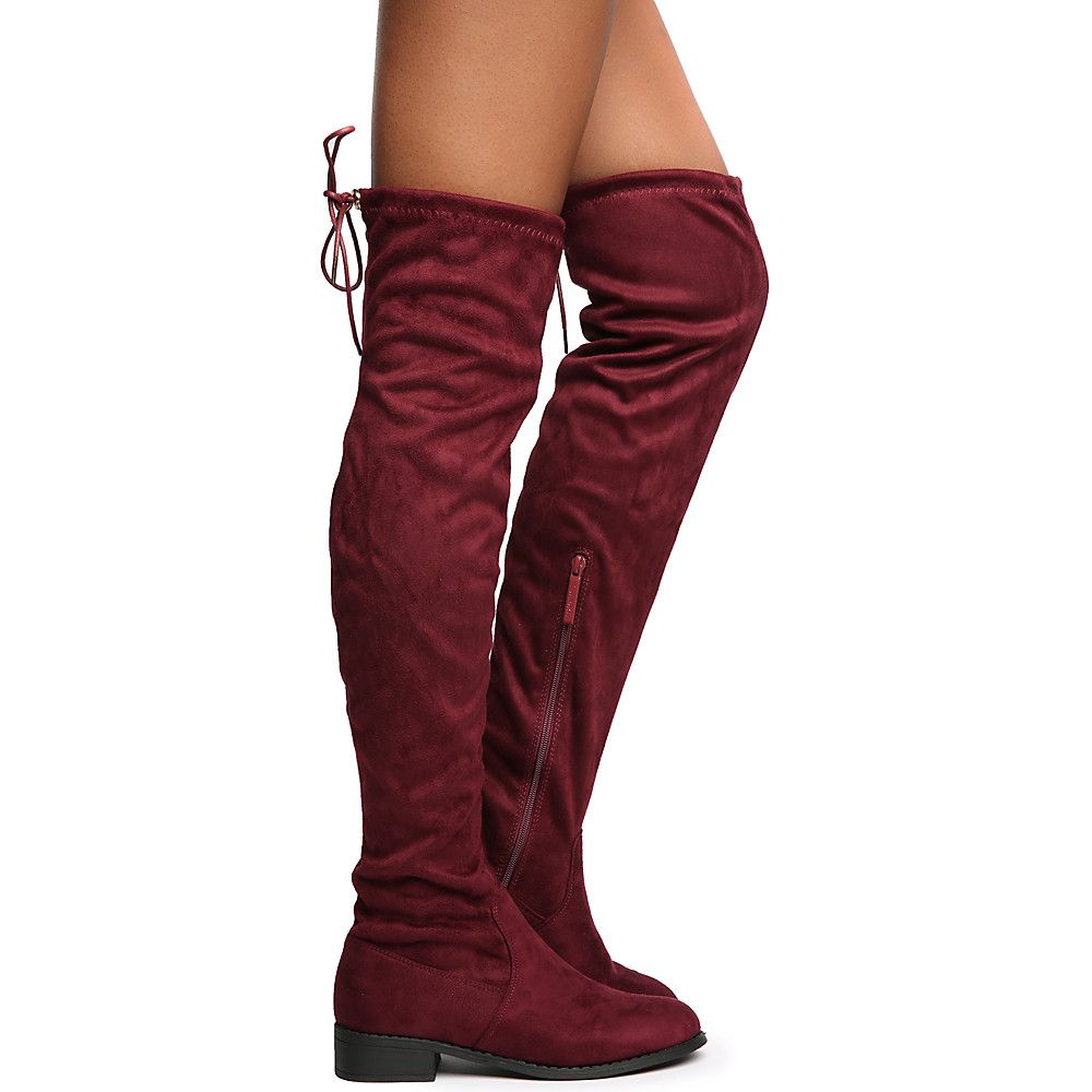 SHIEKH Olympia14 KneeHigh Boot OLYMPIA14 OK/WINE SUEDE Shiekh