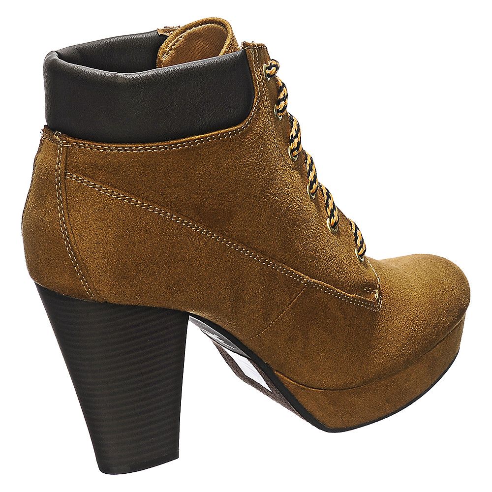 tan ankle boots with heel