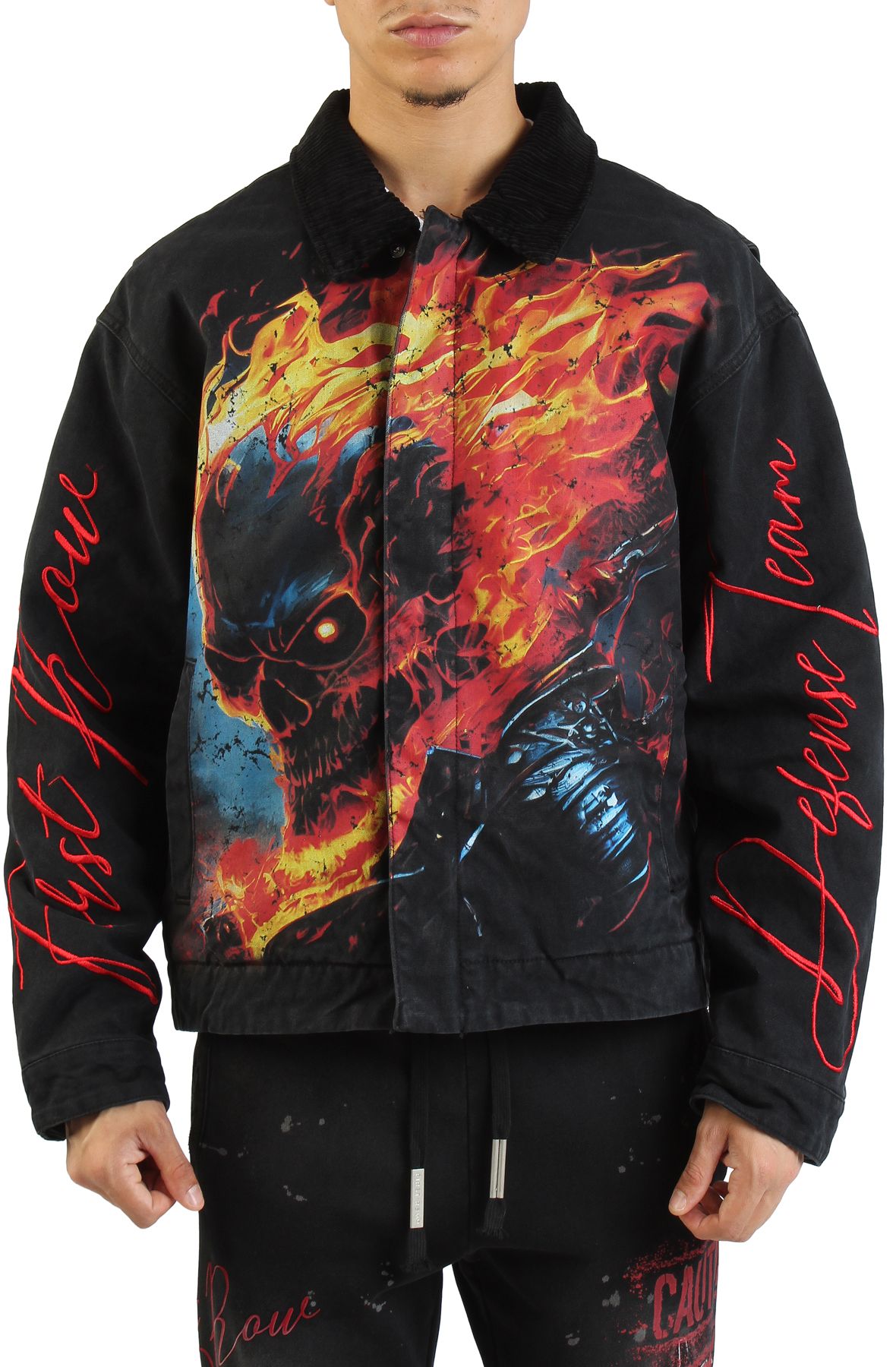 FIRST ROW Skull Workwear Jacket FRJ2093-BLK - Shiekh