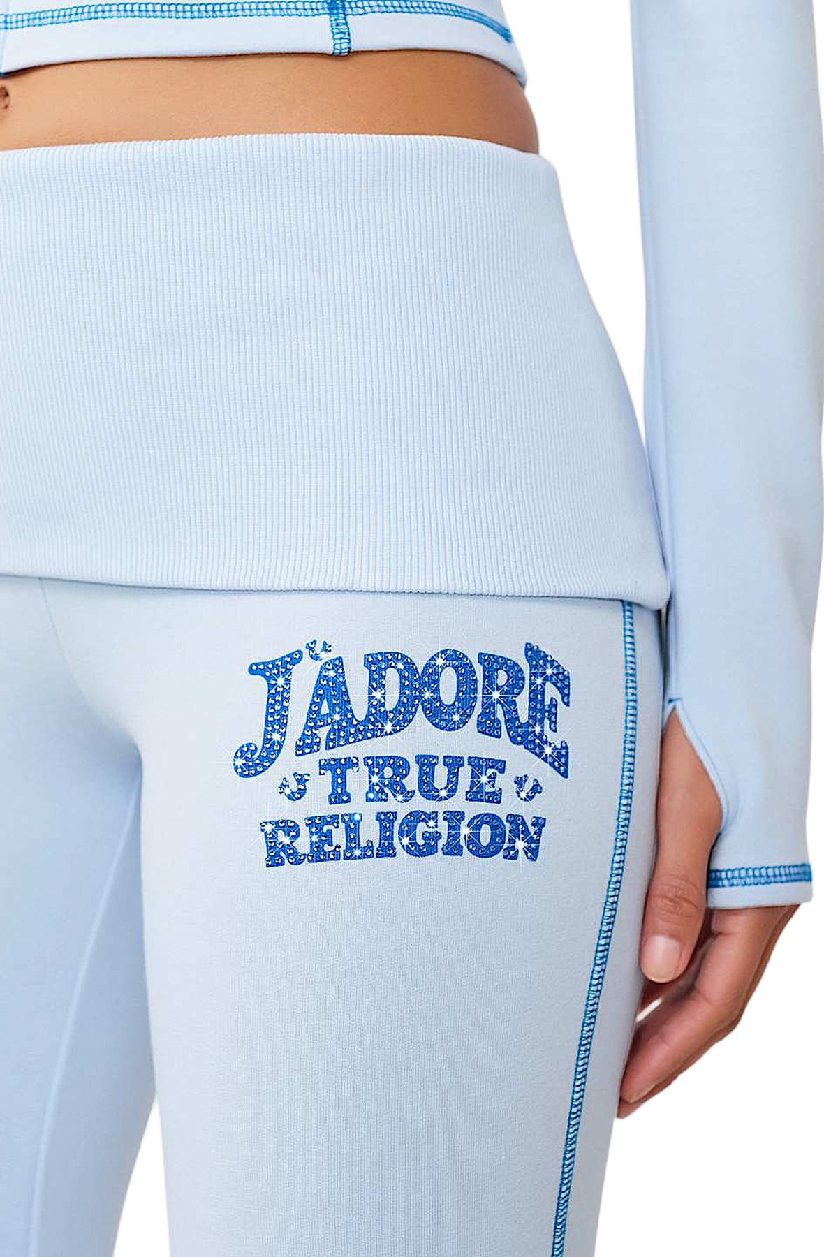 TRUE RELIGION Crystal J'adore Foldover Bootcut Pant 210734C - Shiekh