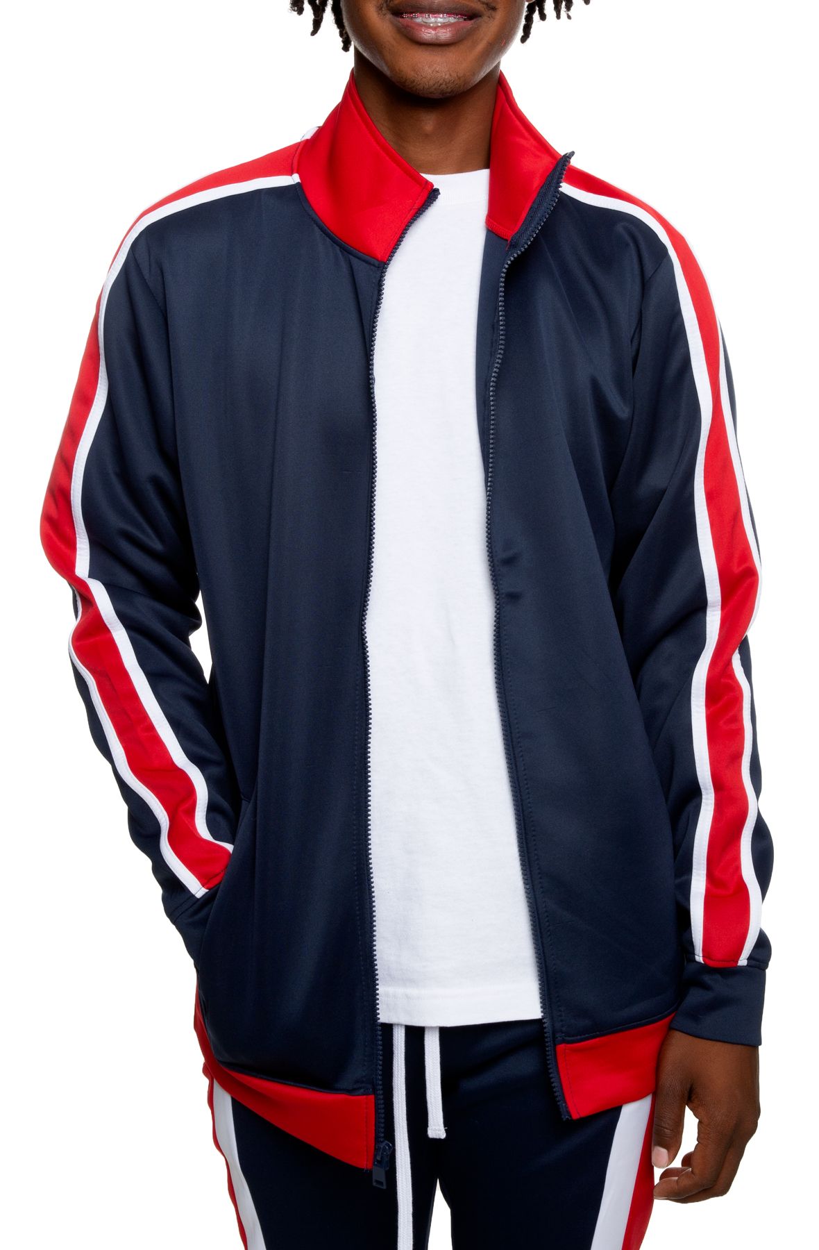 blocked warm up track jacket