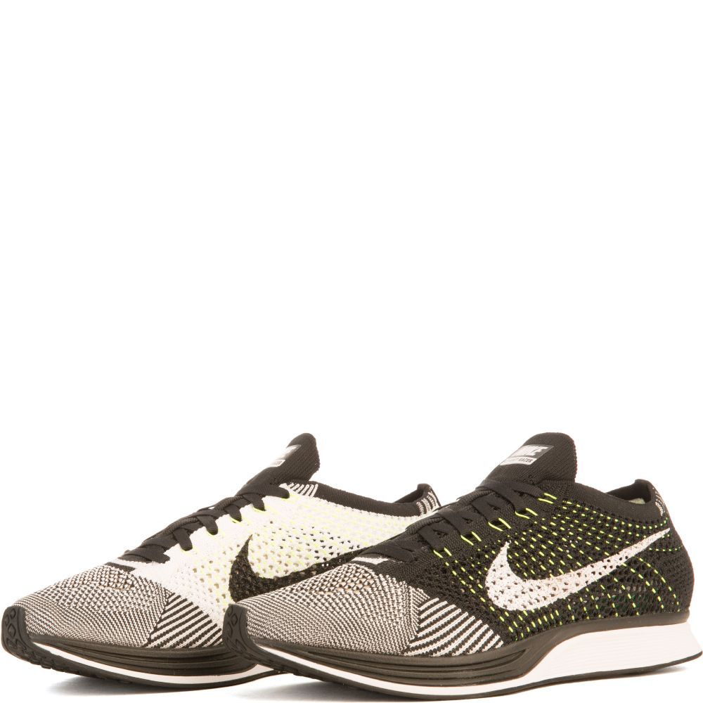 flyknit racer black and white