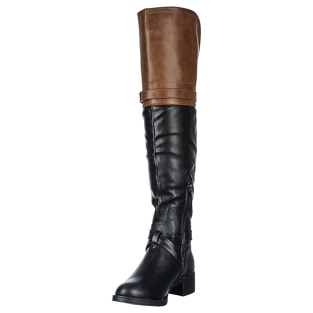 black and cognac riding boots