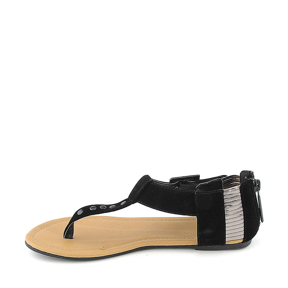 black velvet flat sandals