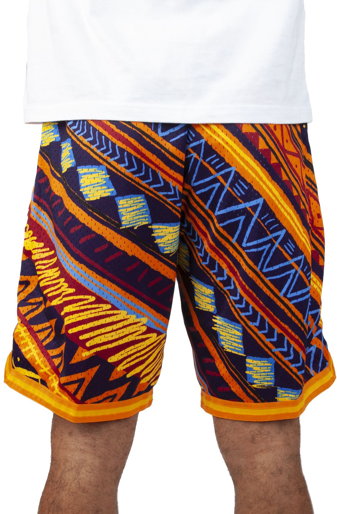 MITCHELL AND NESS Lakers Game Day Tribal Pattern Shorts  PSHR4837-LALYYPPPMTBK - Shiekh