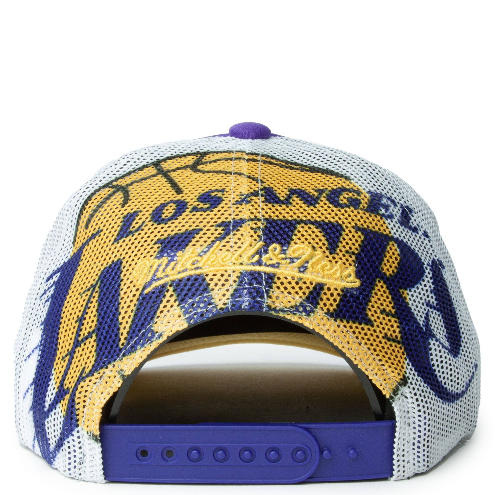 Mitchell & Ness Los Angeles Lakers 'NBA Off The Backboard' Trucker Snapback Purple