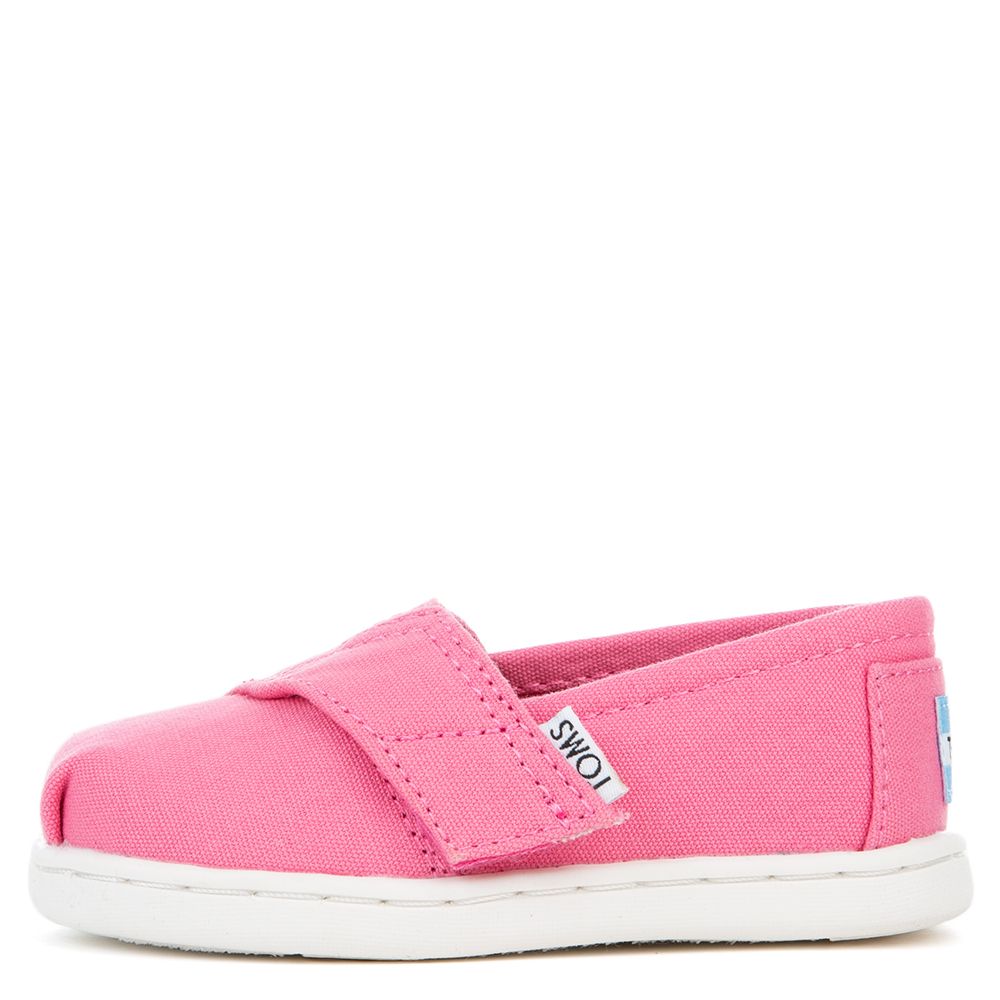 TOMS Tiny Toms Classic Bubblegum Pink Canvas Flat 10009918 - Shiekh