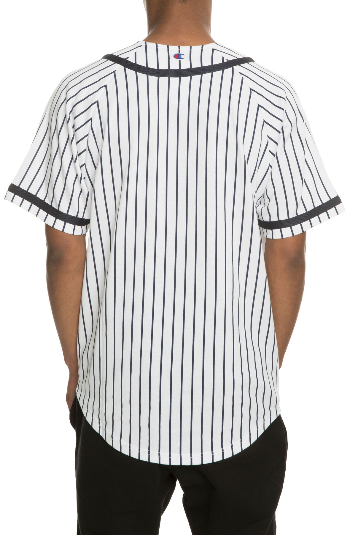 CHAMPION The Branded Pinstripe Baseball Jersey in T0897P549744H3R