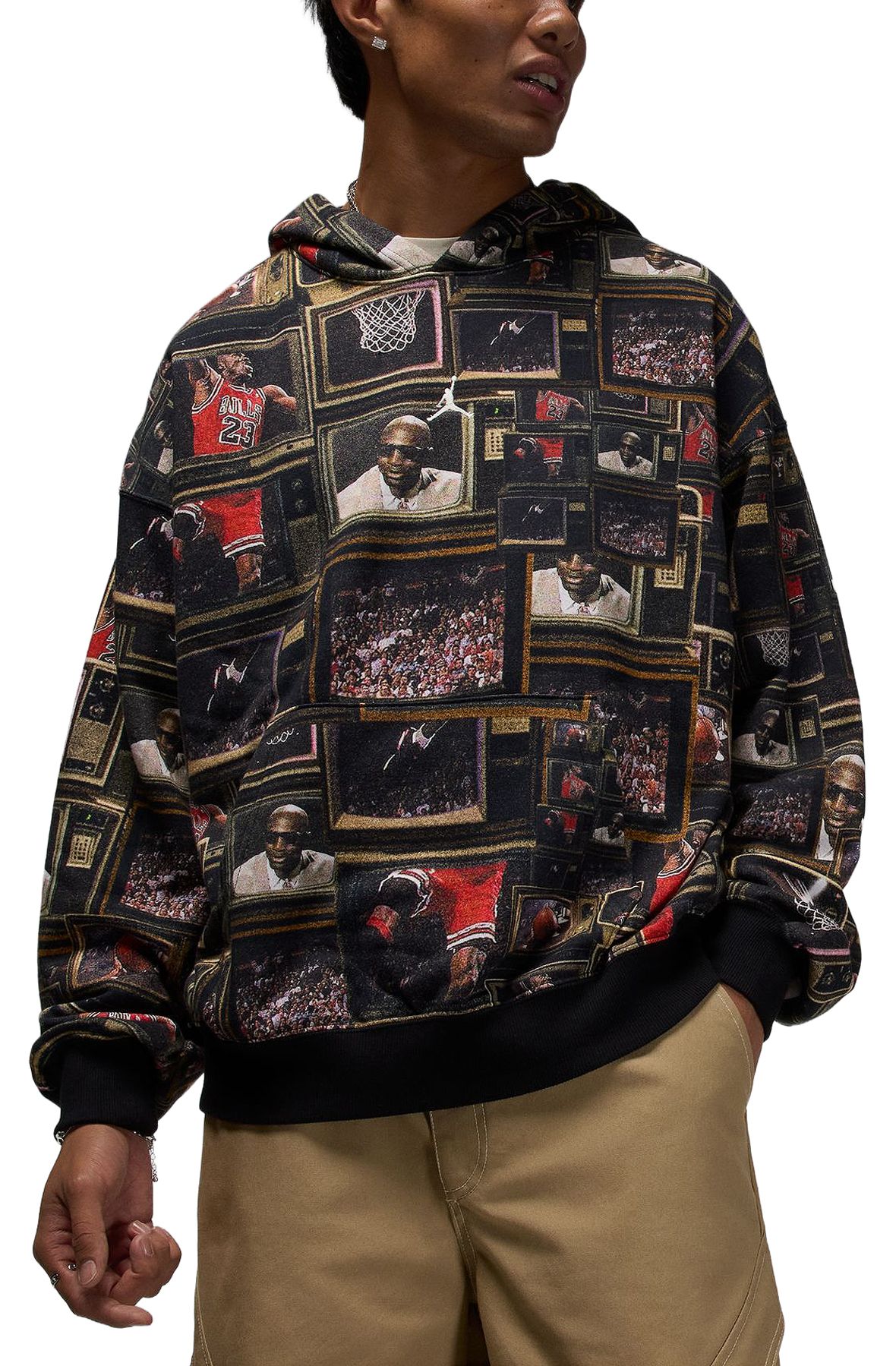 JORDAN Brooklyn Fleece Printed Pullover Hoodie HV0552 010 - Shiekh