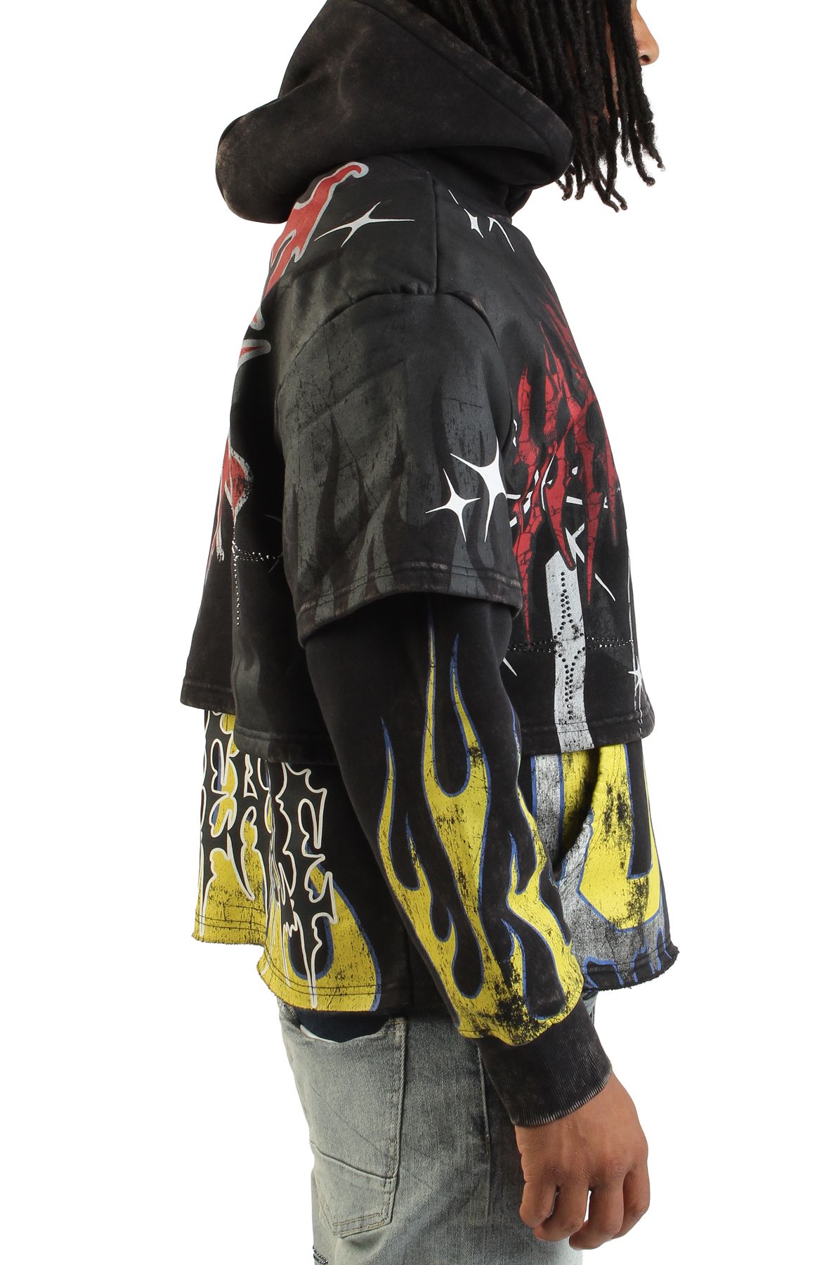 SMOKE RISE Unbreakable Layered Hoodie FO25617SK-GRA - Shiekh