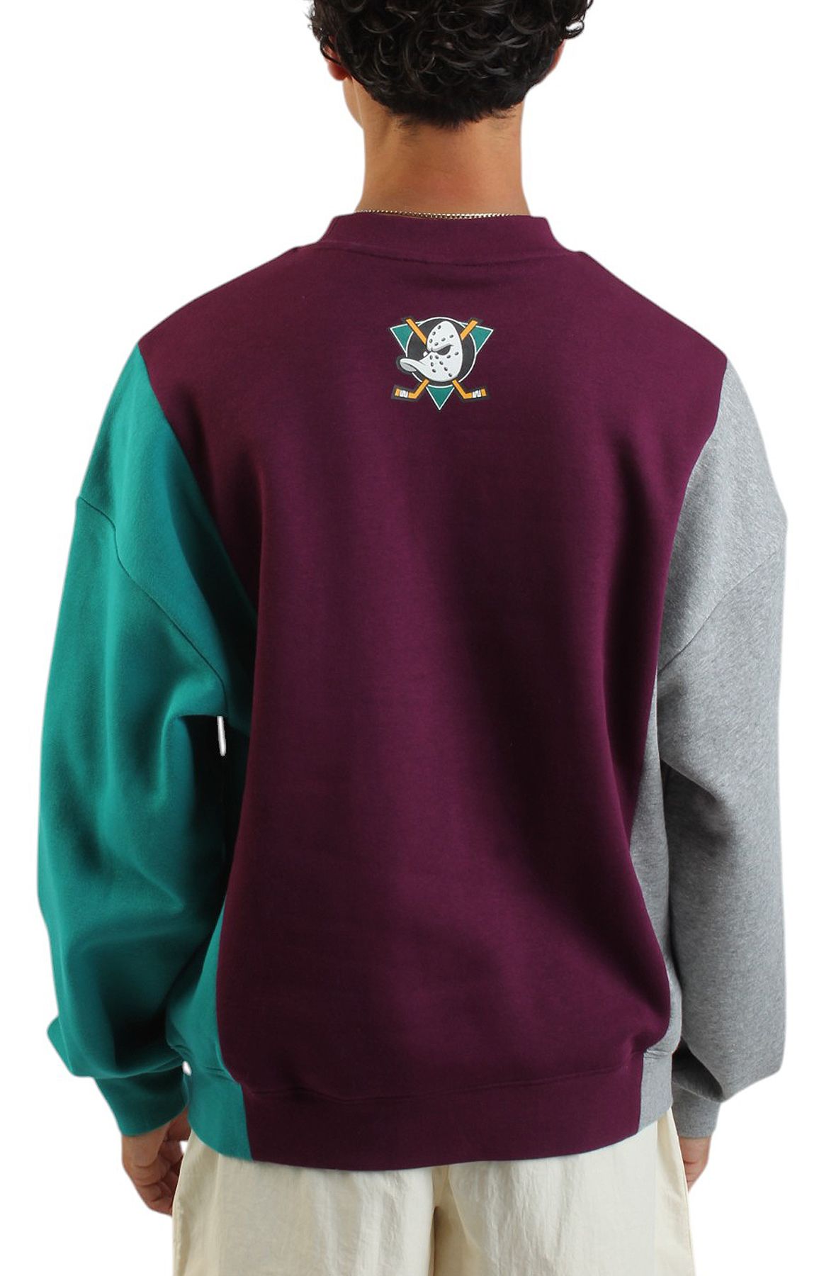 Sweat à Capuche Mitchell & Ness Anaheim Ducks - Gris, Taille S Unisexe, Coton