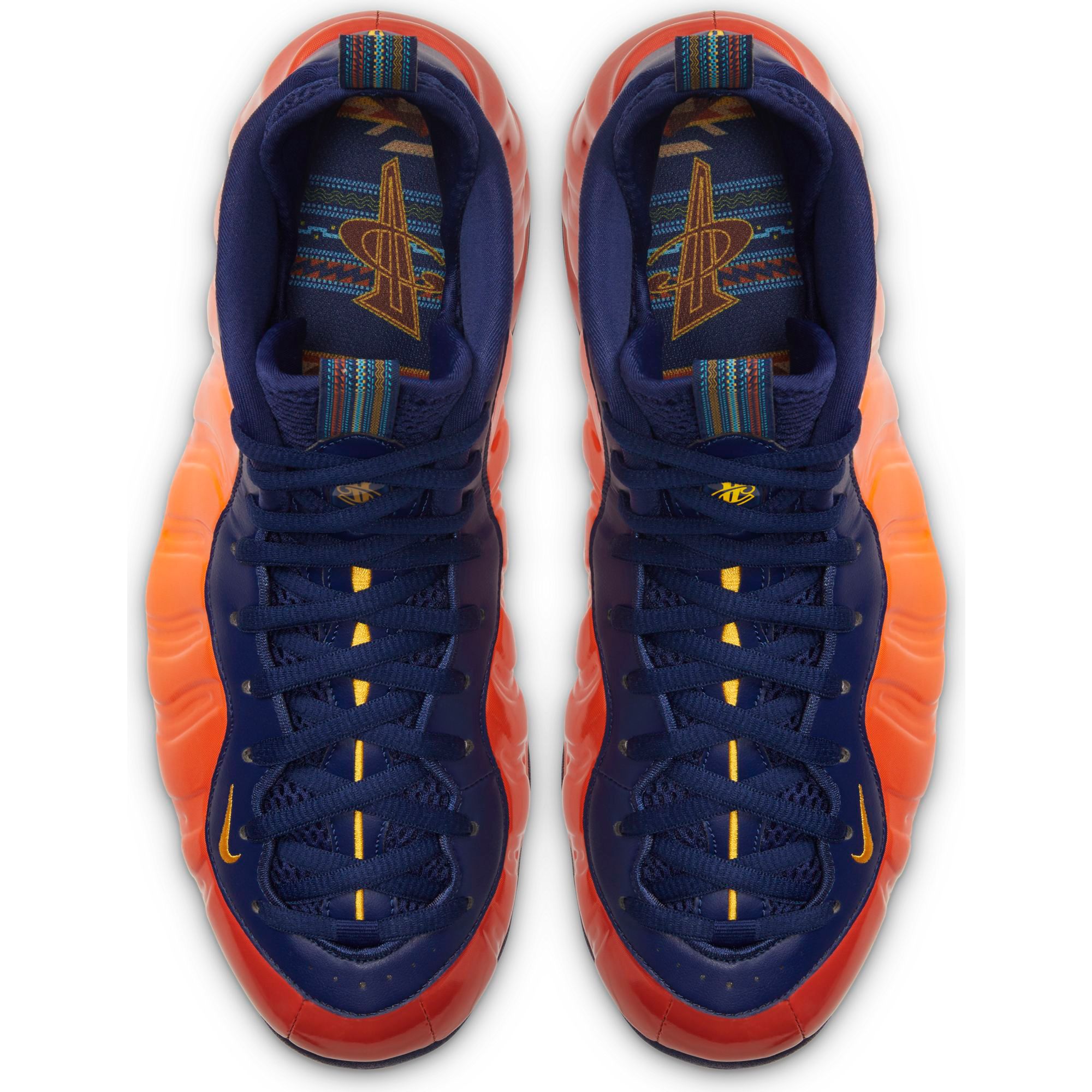 blue gold orange foamposite