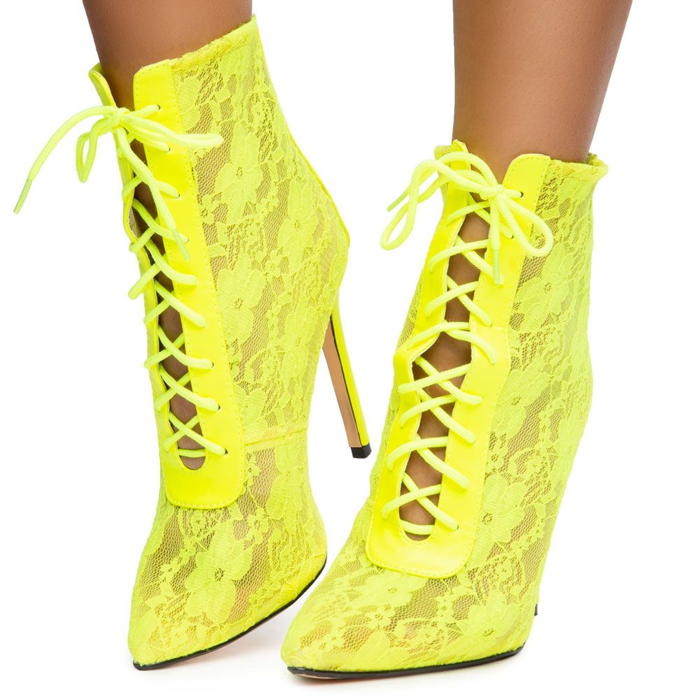 ATICUS LACE-UP BOOTIES ATICUS-NEONYELLOW