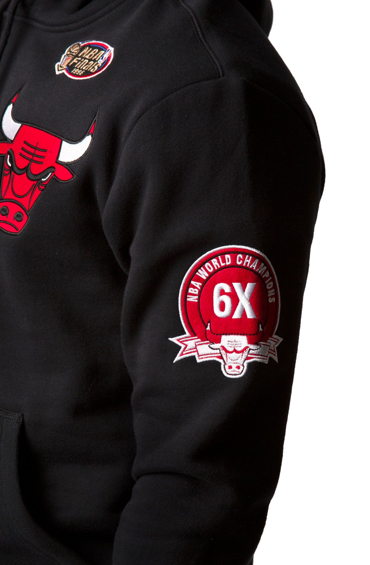 Mitchell & Ness Mens NBA Chicago Bulls Premium Fleece Hoodie  FPHD1040-CBUYYPPPGHRD Grey Heather/Red