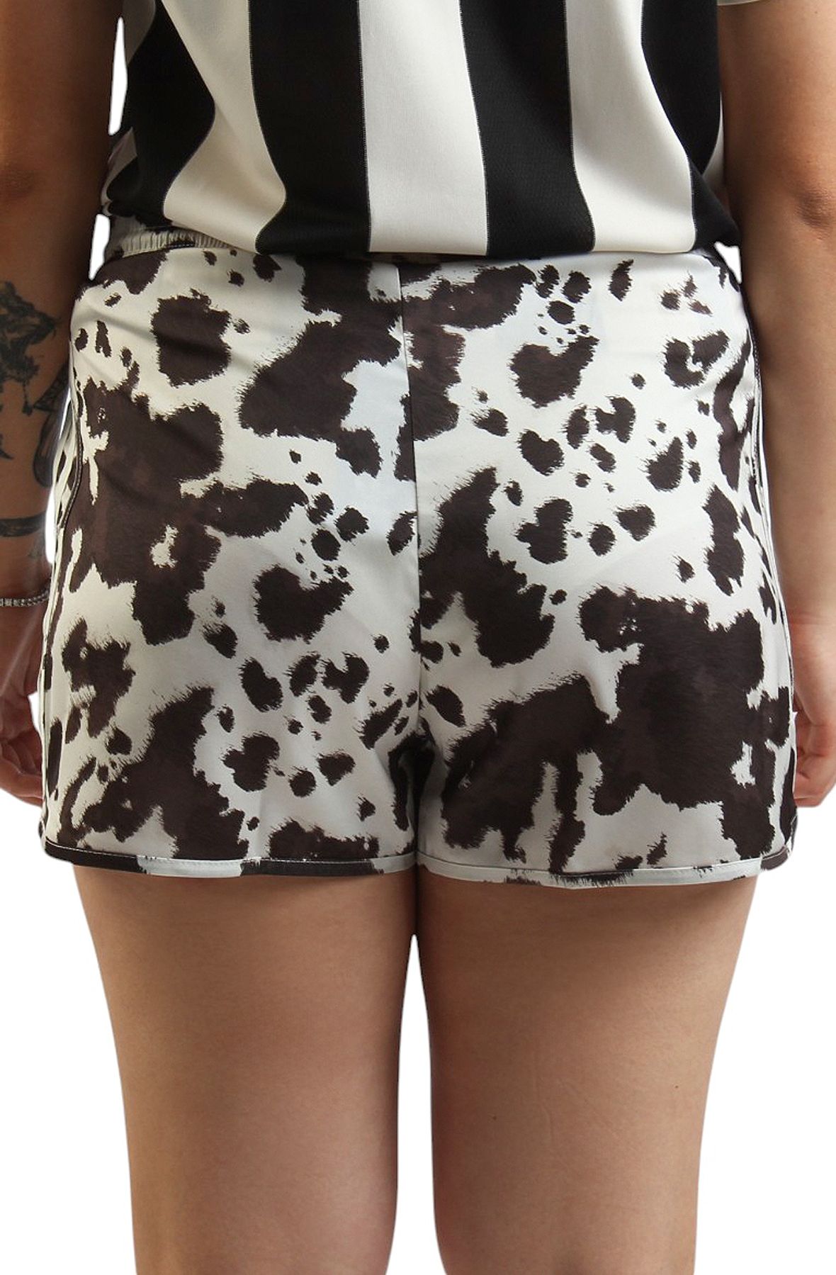 ★★Adairs★★ Satin Shorts Leopard Charcoal KA2672 adidas Originals - Originals Satin Leopard Print Shorts
