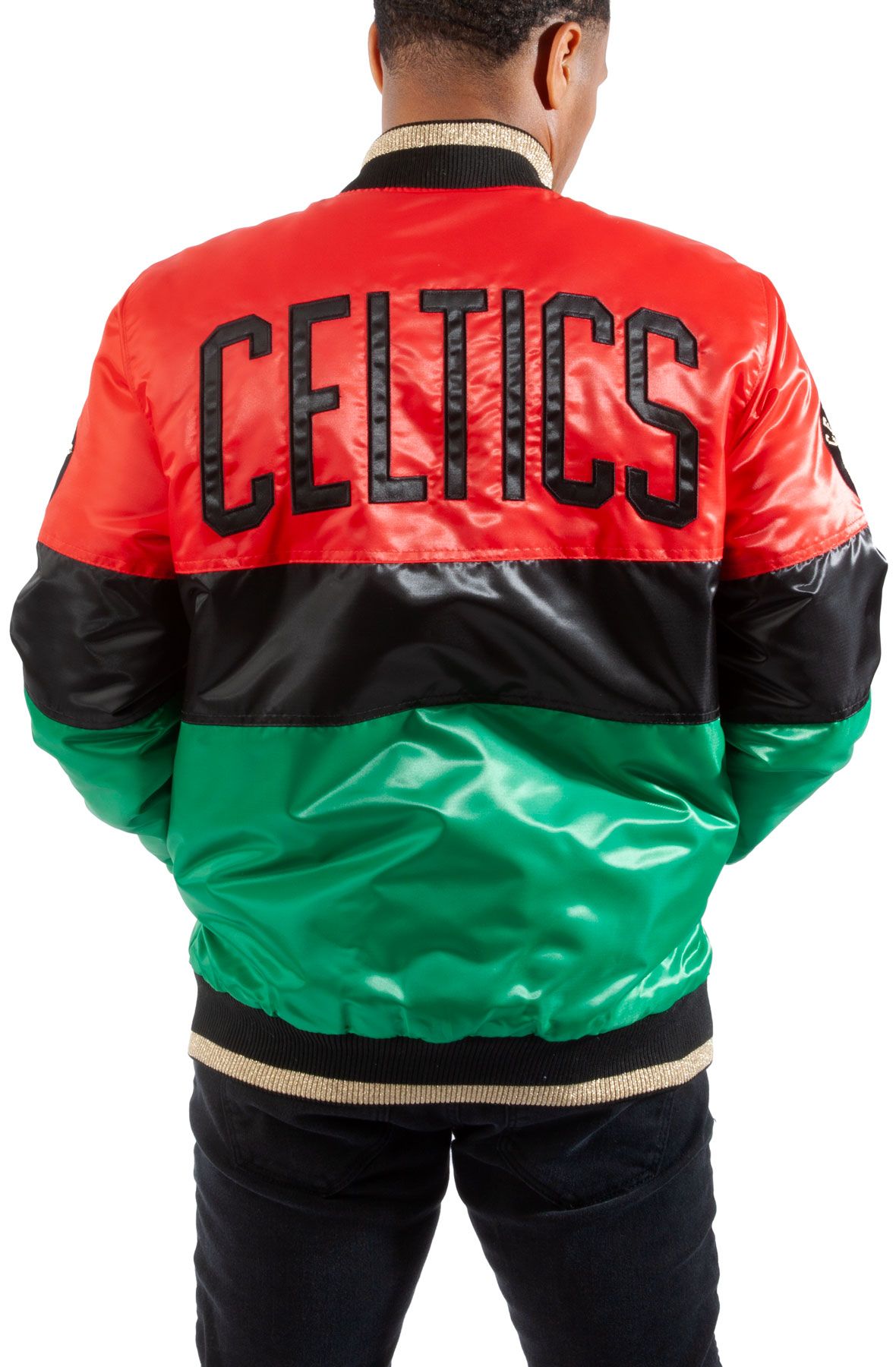 Men's Starter Red/Black/Green Boston Celtics Black History Month NBA 75th  Anniversary Full-Zip Jacket