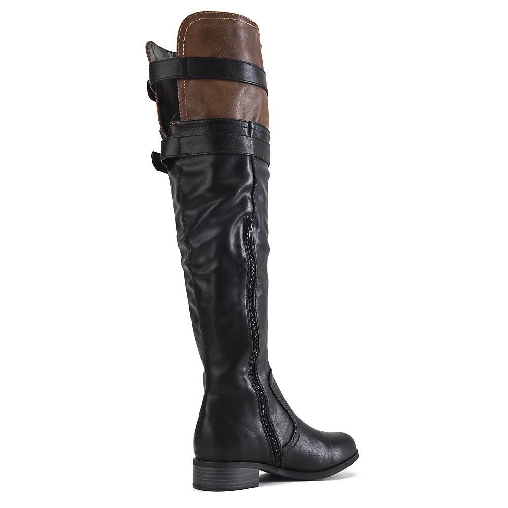 SODA Women's Knee-High Riding Boot Ride-H FD RIDE-H/BLACK/TAN - Shiekh