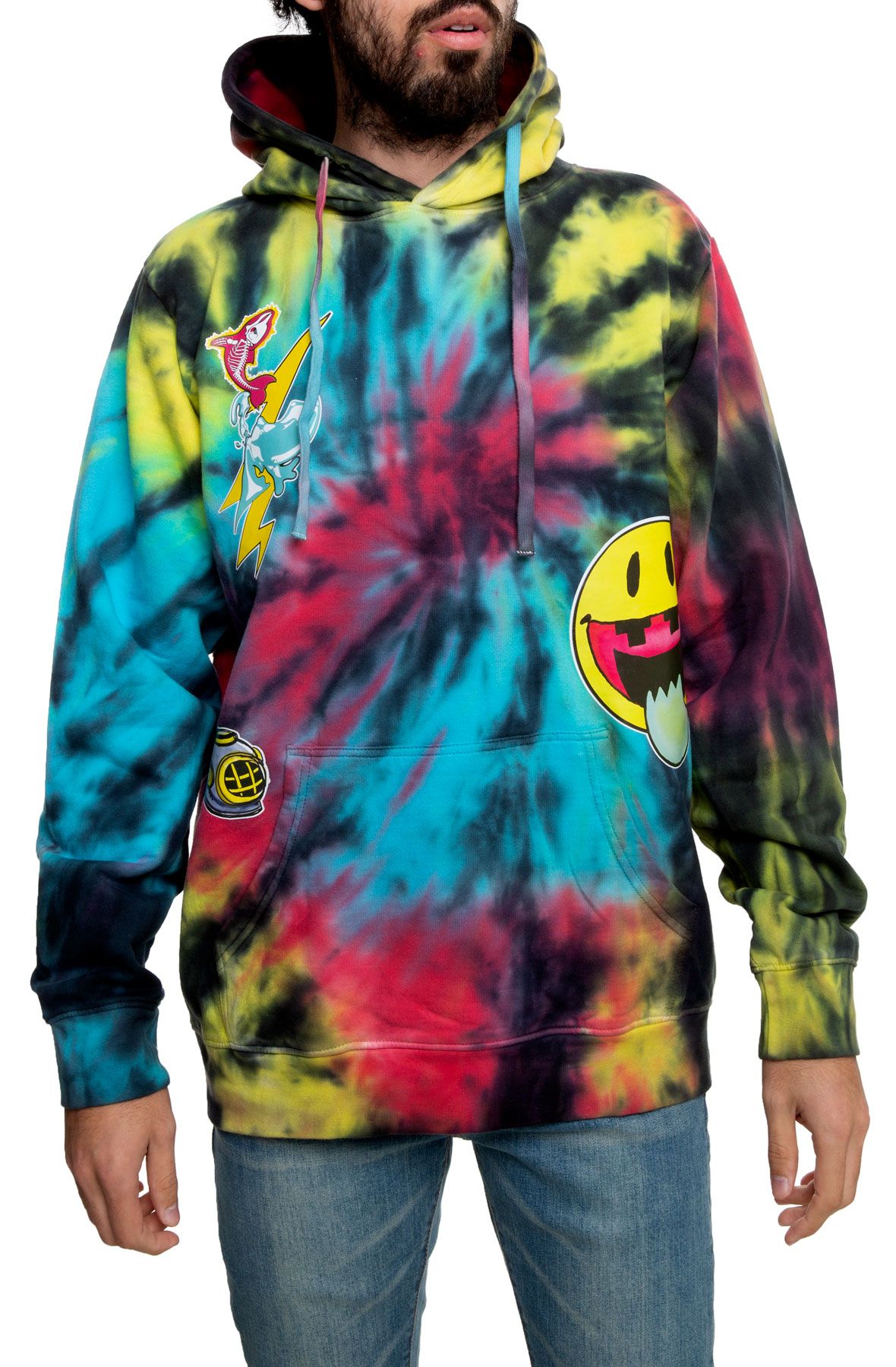 pink dolphin tie dye hoodie