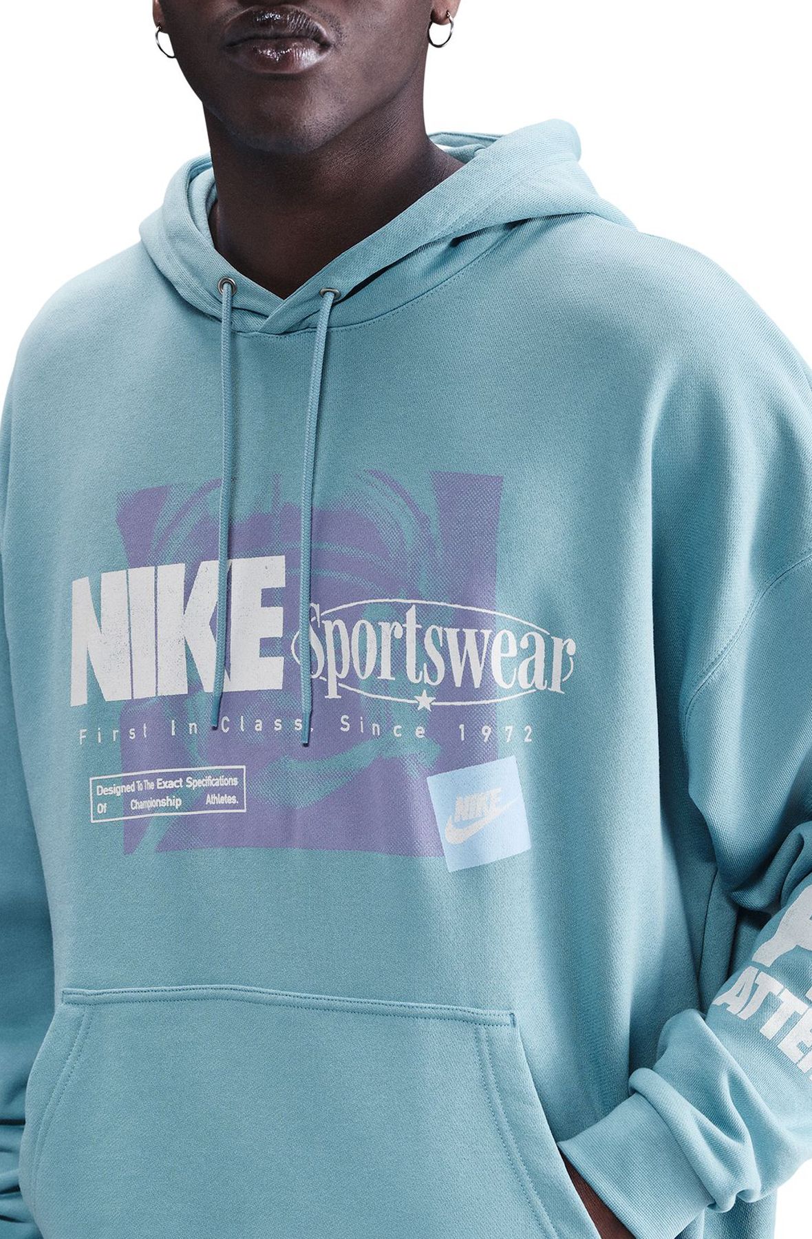 NIKE Oversized French Terry Pullover Hoodie IB8257 464 - Shiekh